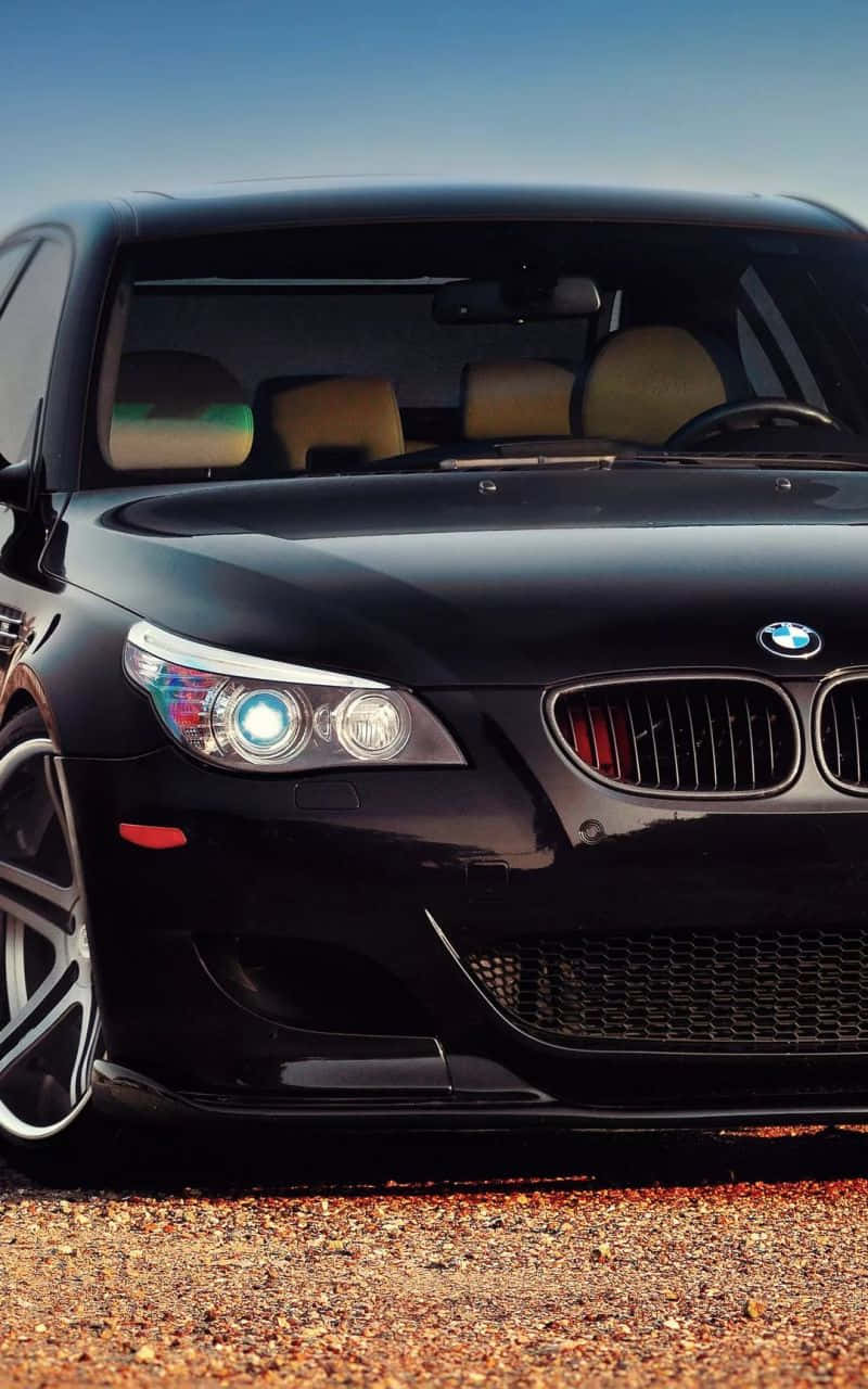 BMW M, black, glowing headlights, HD Phone Wallpaper