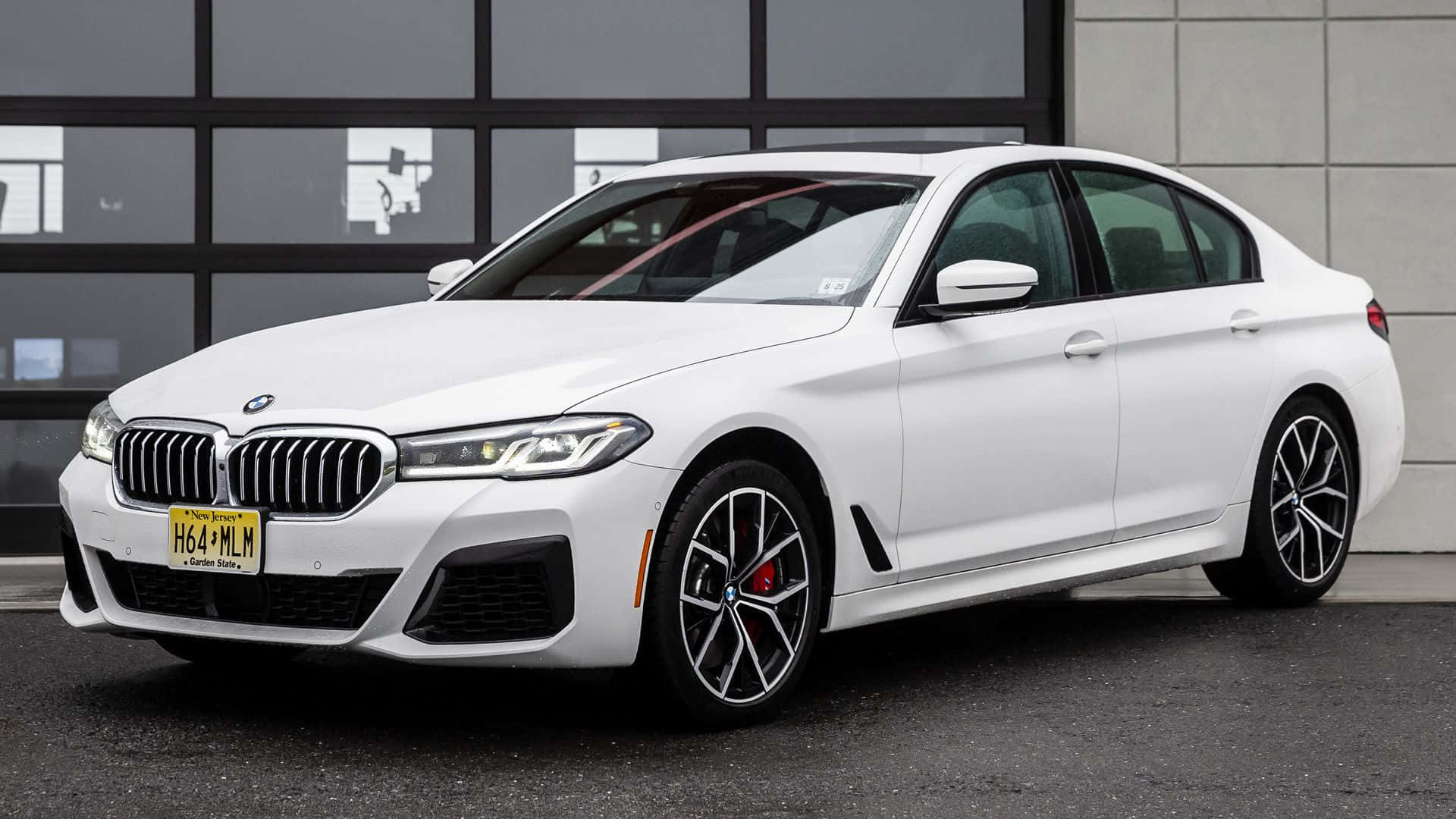 BMW M Sport, white, red brake calipers, Full HD Desktop Wallpaper