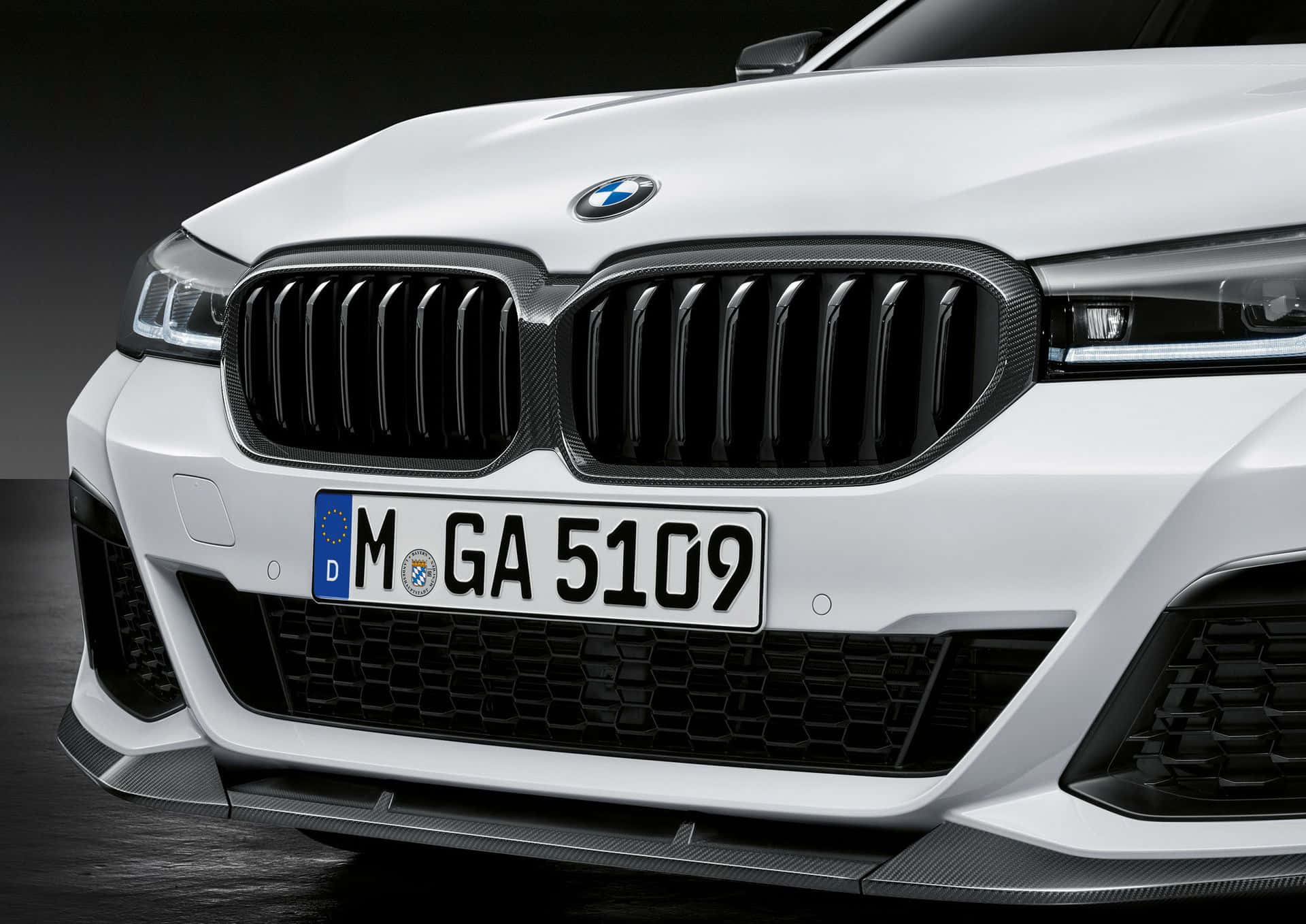 BMW M Sport, white, front grille, Full HD Desktop Wallpaper