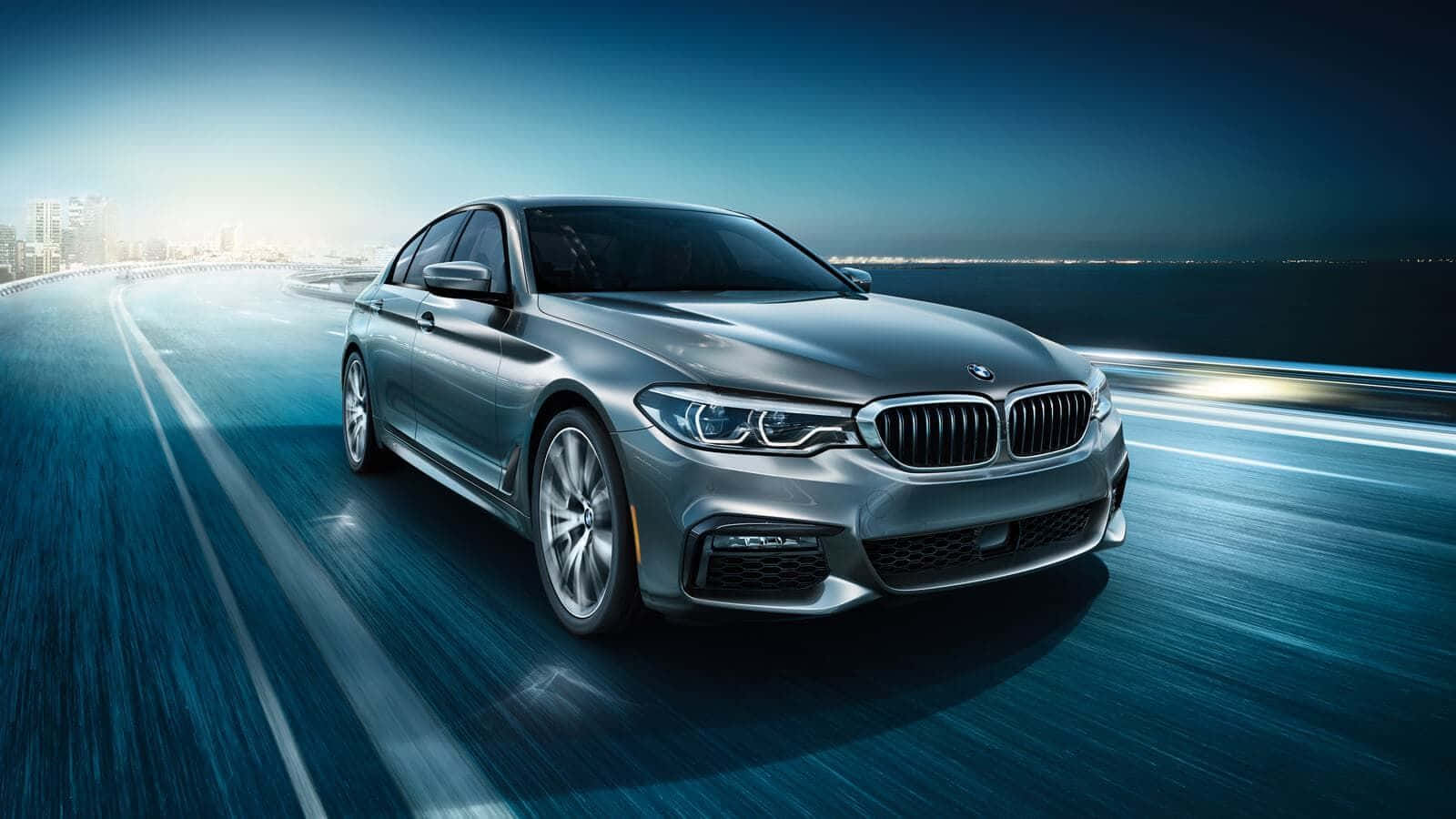 BMW M Sport, silver, coastal highway, HD Desktop Wallpaper
