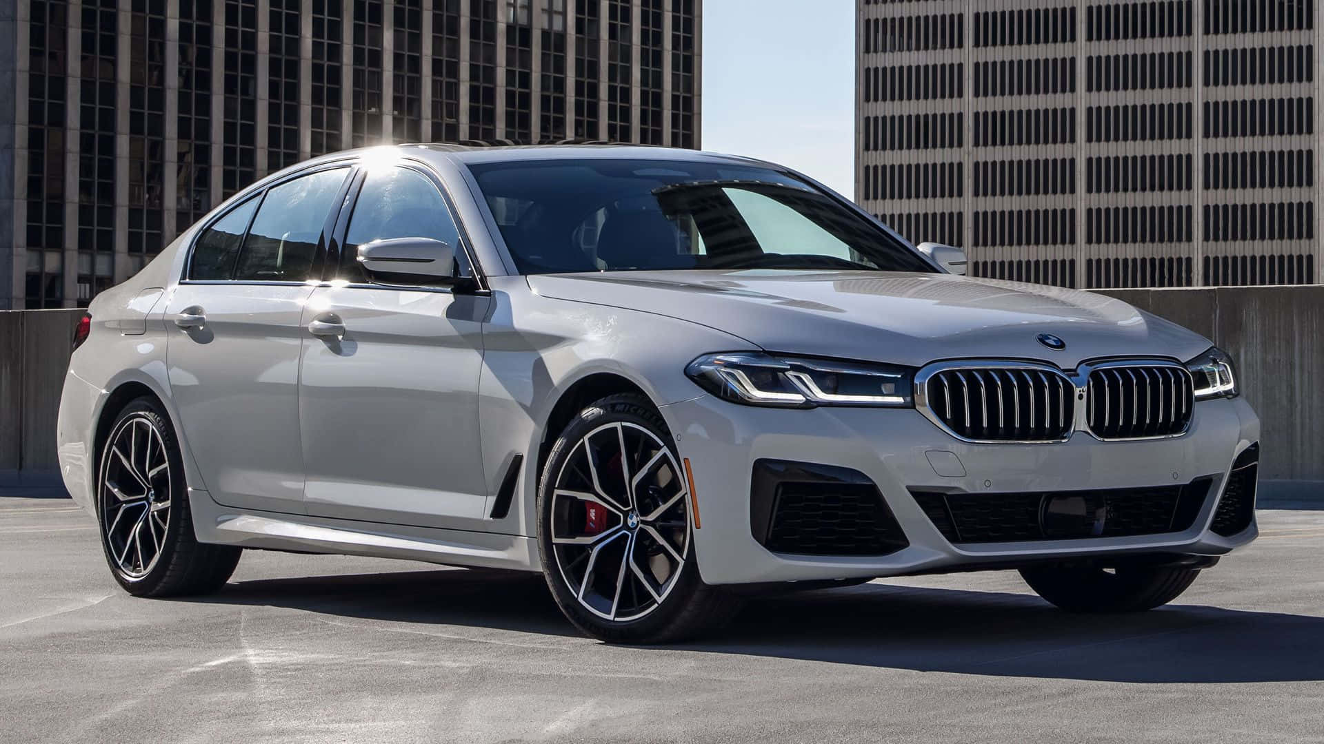 BMW M Sport, silver, sedan, Full HD Desktop Wallpaper