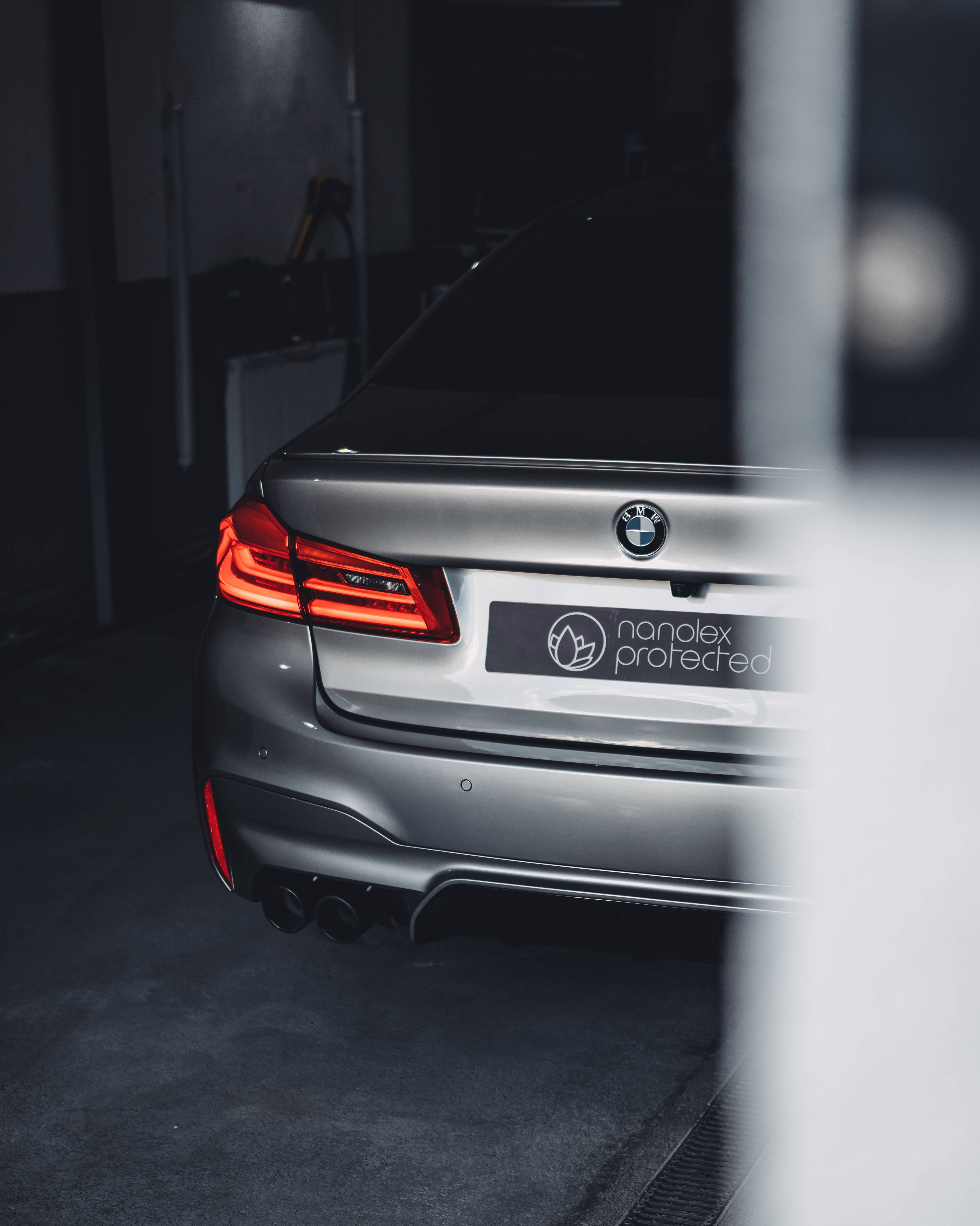 silver, BMW M, rear view, 4K Phone Wallpaper