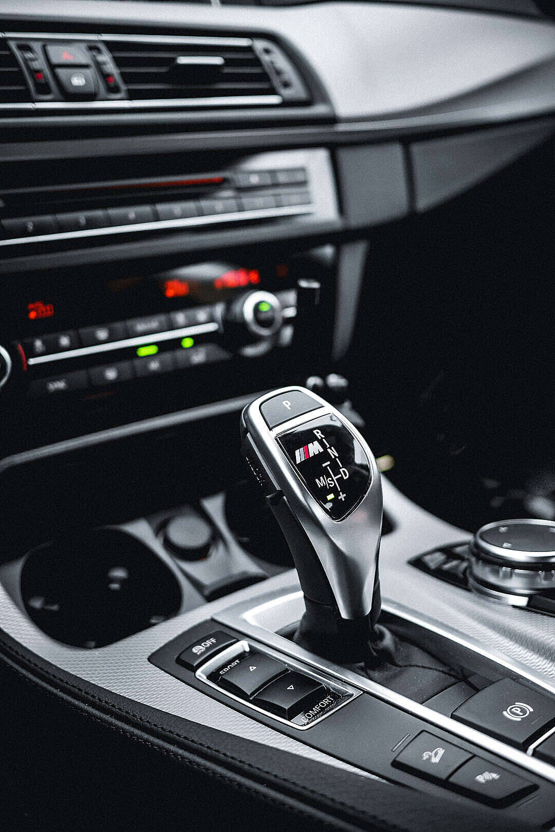 BMW M, silver gear shift lever, modern black and metallic interior, HD Phone Wallpaper