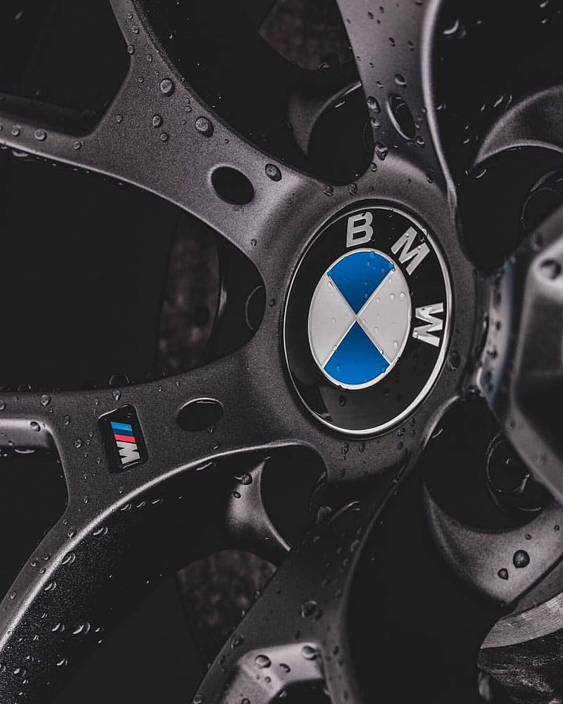 BMW M, black wheel, raindrops, SD Phone Wallpaper