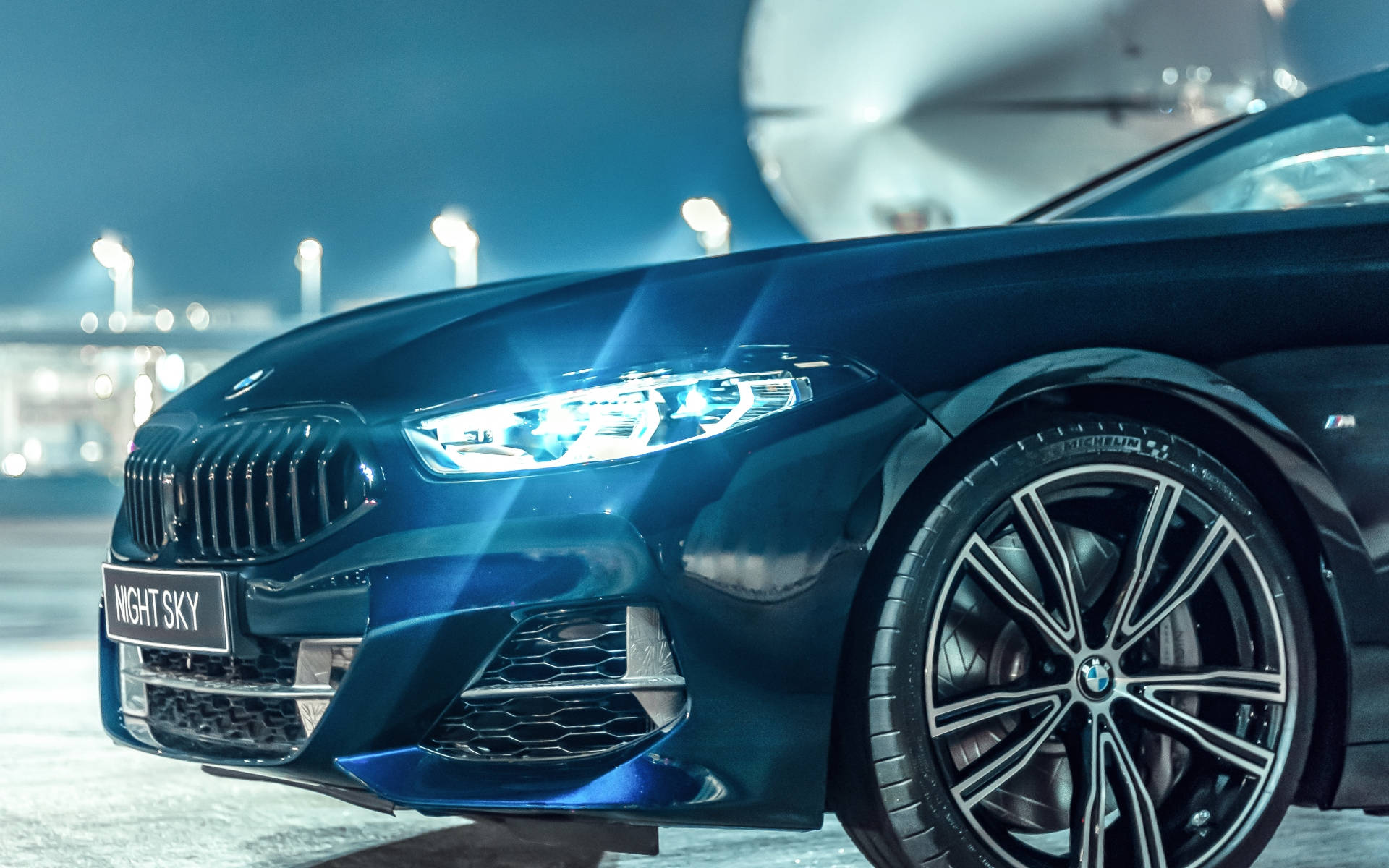 BMW M, night sky, sleek blue, Full HD Desktop Wallpaper