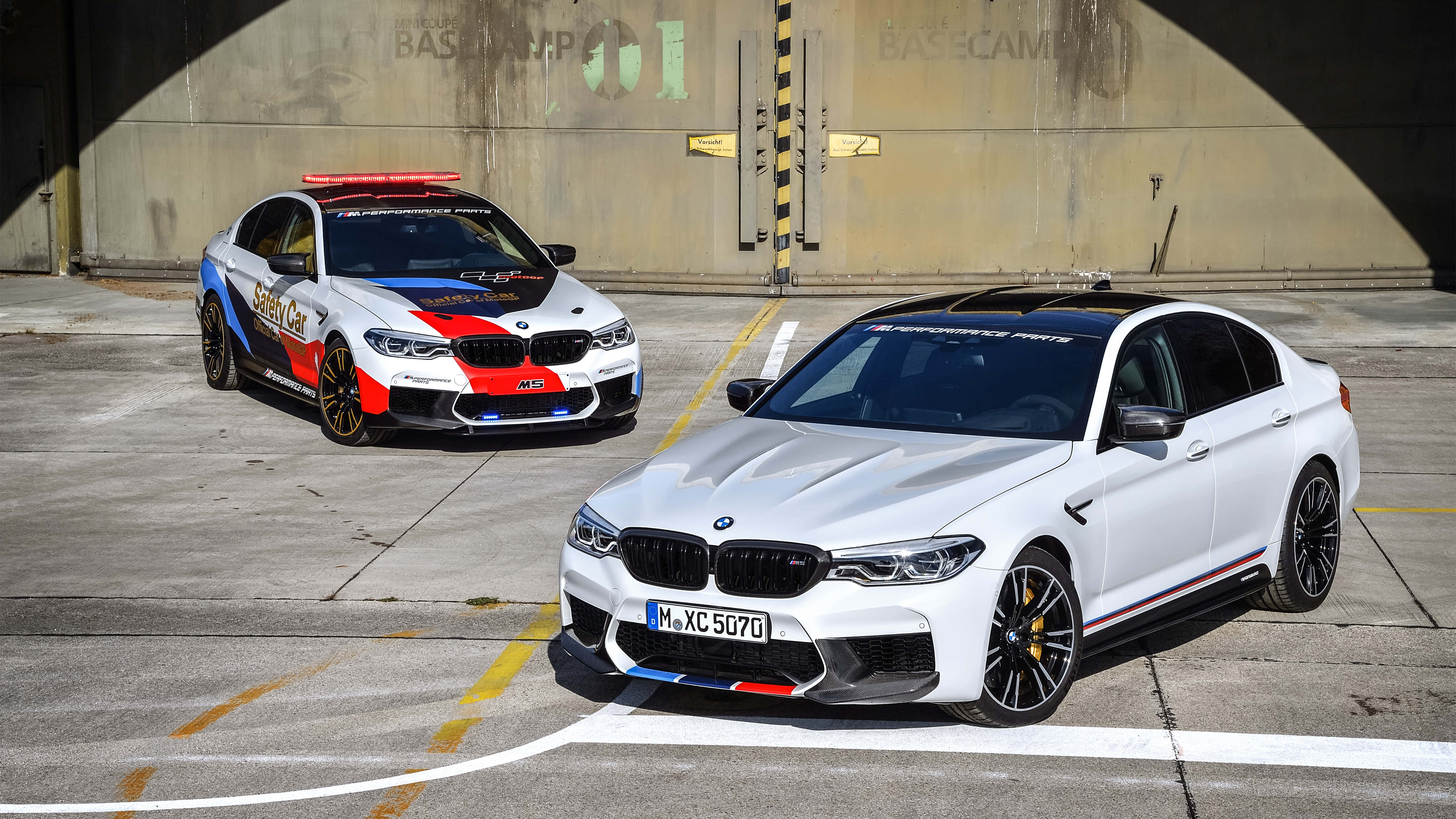 BMW M5, white, red, 5K Desktop Wallpaper