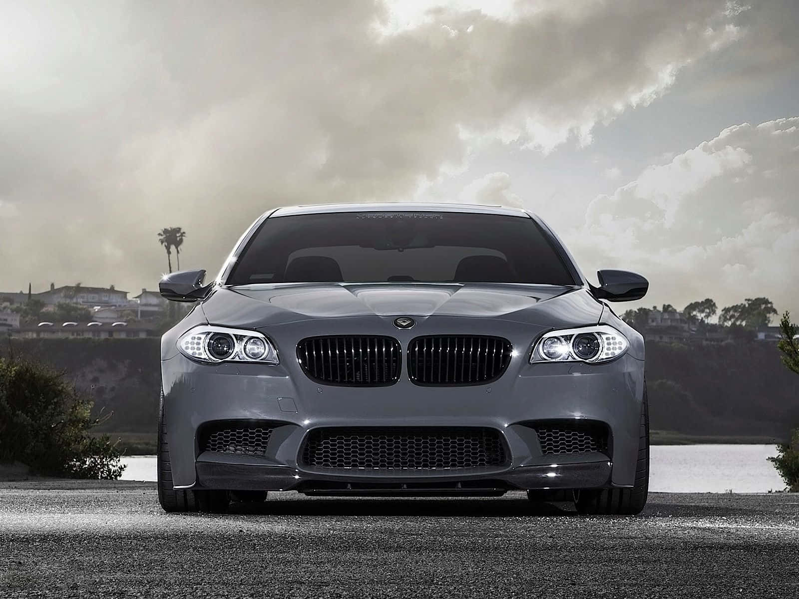 BMW M5, silver, coastal road, HD Desktop Wallpaper
