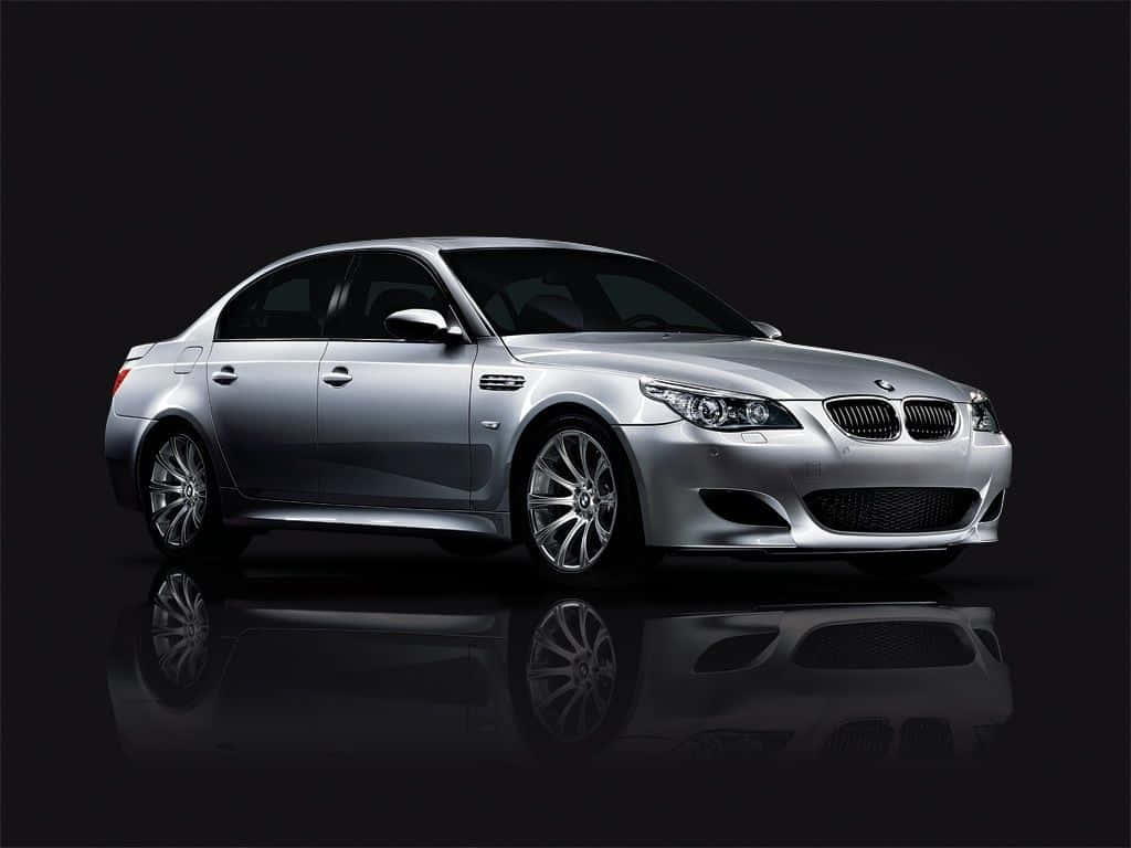 BMW M5, silver, studio lights, SD Desktop Wallpaper