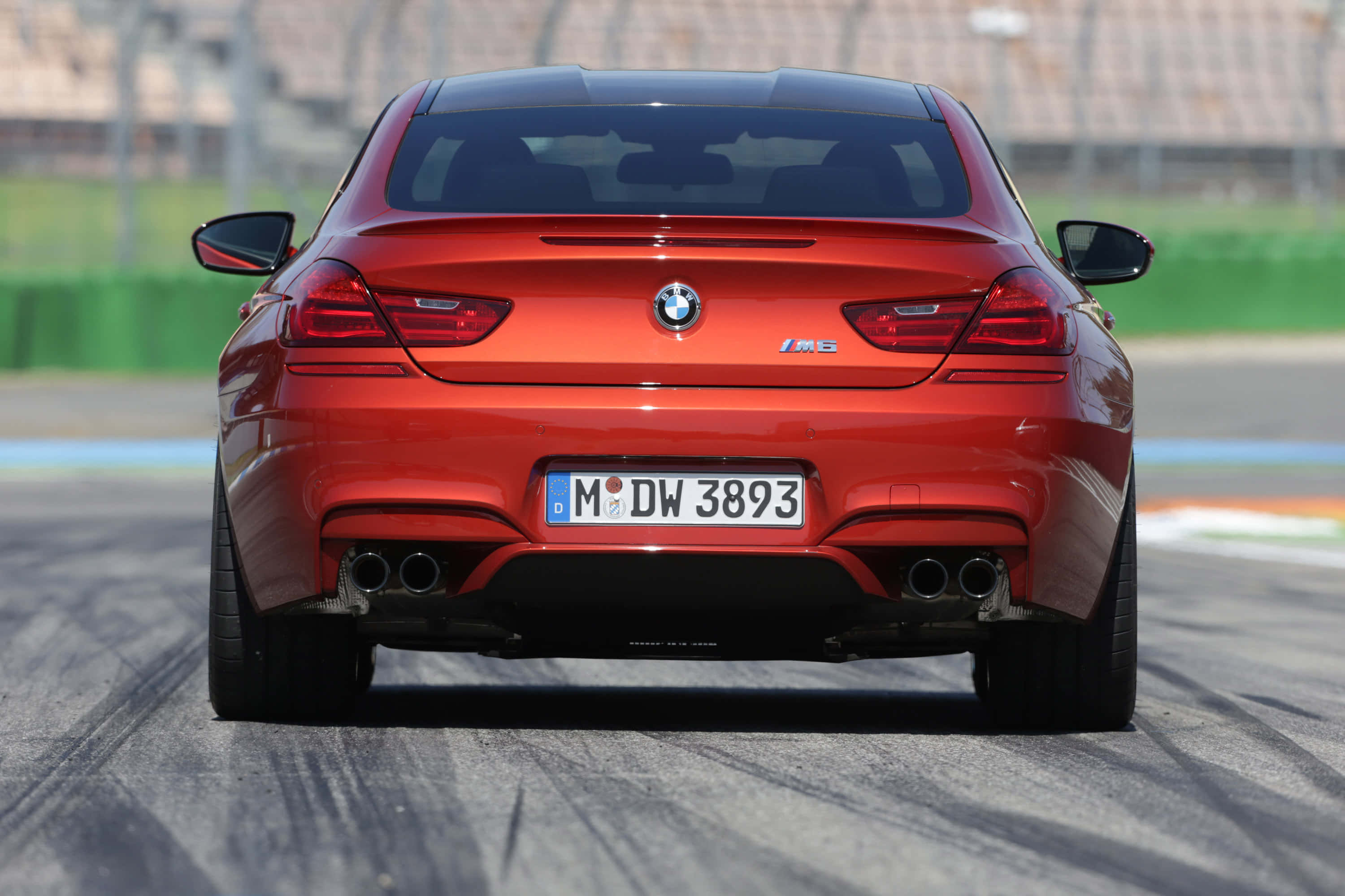 BMW M6, red, racetrack, 2K Desktop Wallpaper