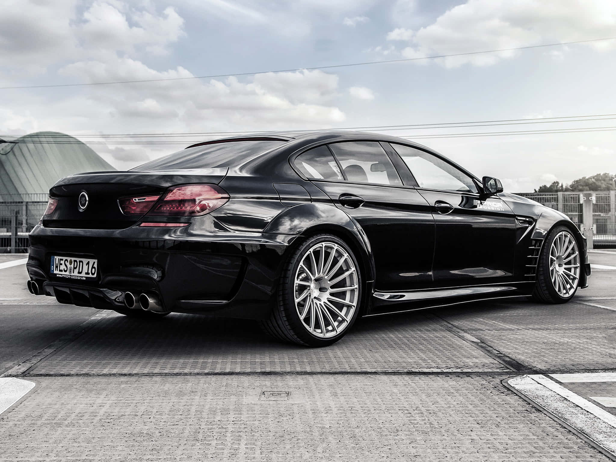 BMW M6, black, custom silver wheels, Full HD Desktop Wallpaper