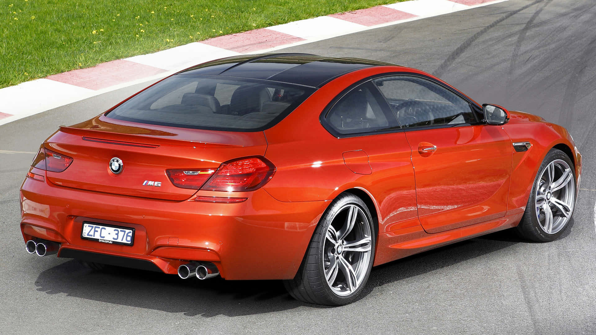 BMW M6, orange, racetrack, Full HD Desktop Wallpaper