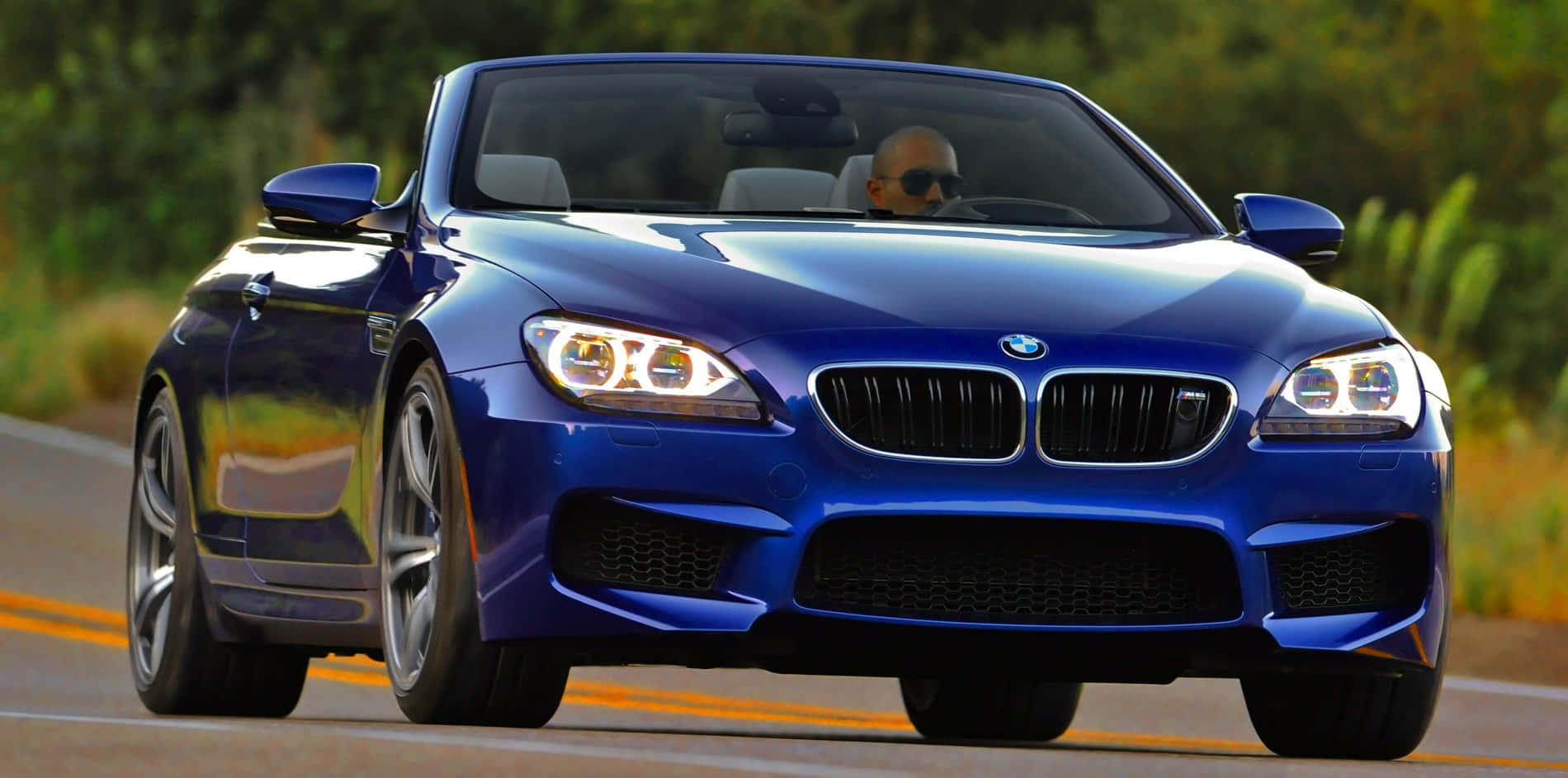 BMW M6, glossy blue, convertible, HD Desktop Wallpaper