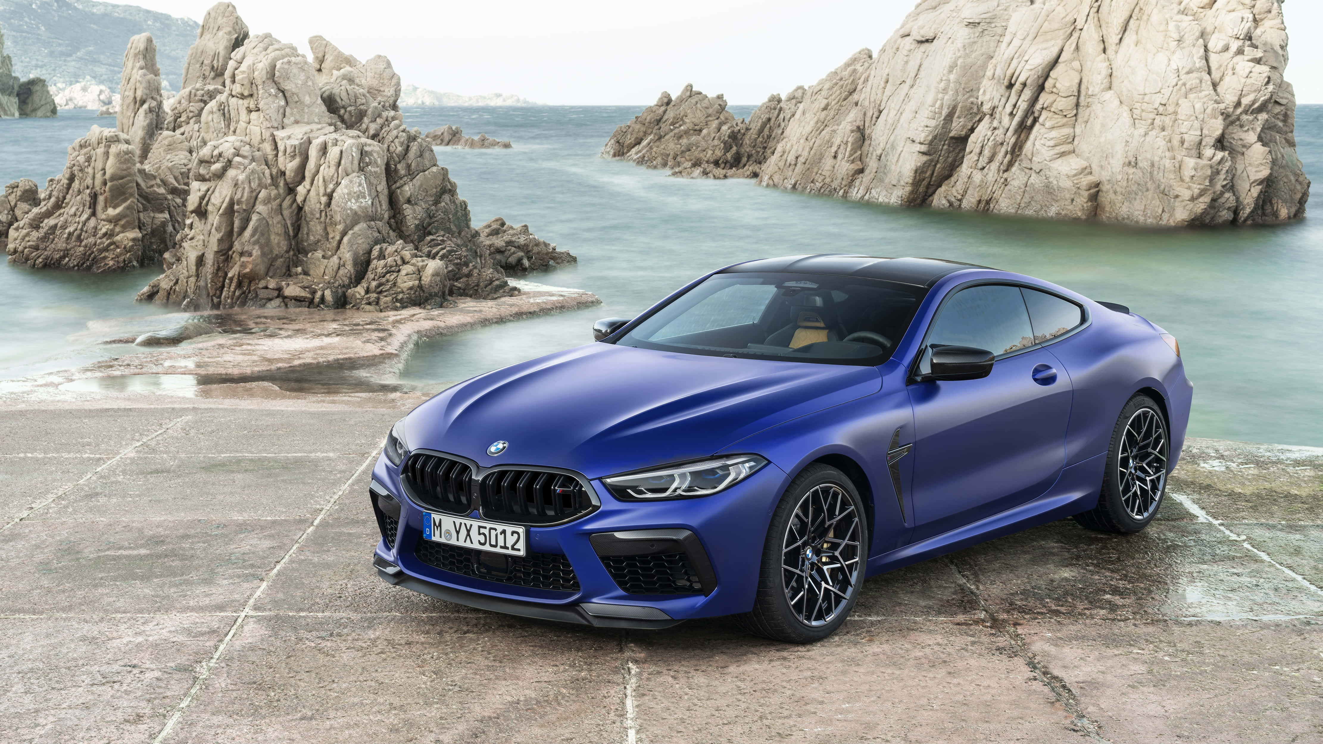 BMW M8, blue, coastal sea, 4K Desktop Wallpaper