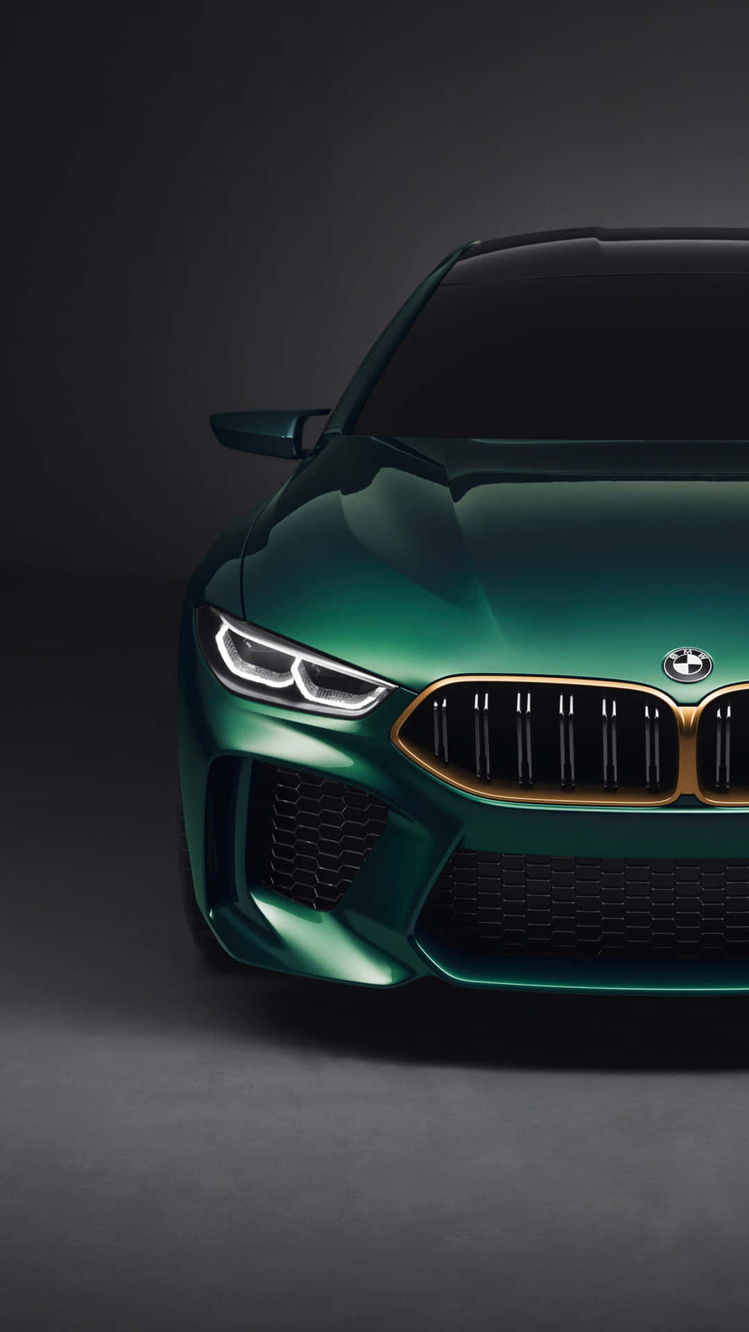 BMW M8, Dark Green, gold accents, Full HD Phone Wallpaper