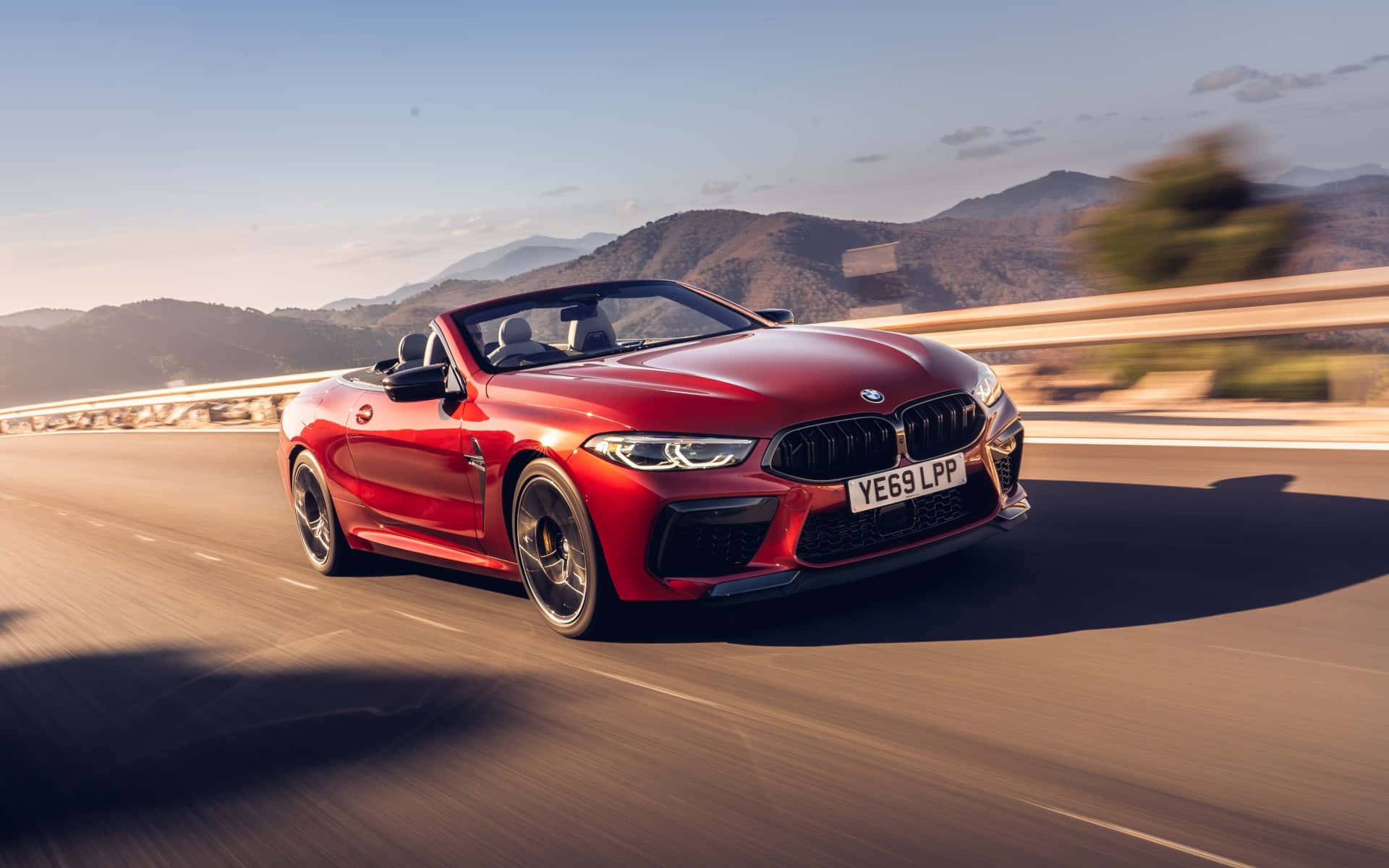 BMW M8, Red, Convertible, Full HD Desktop Wallpaper