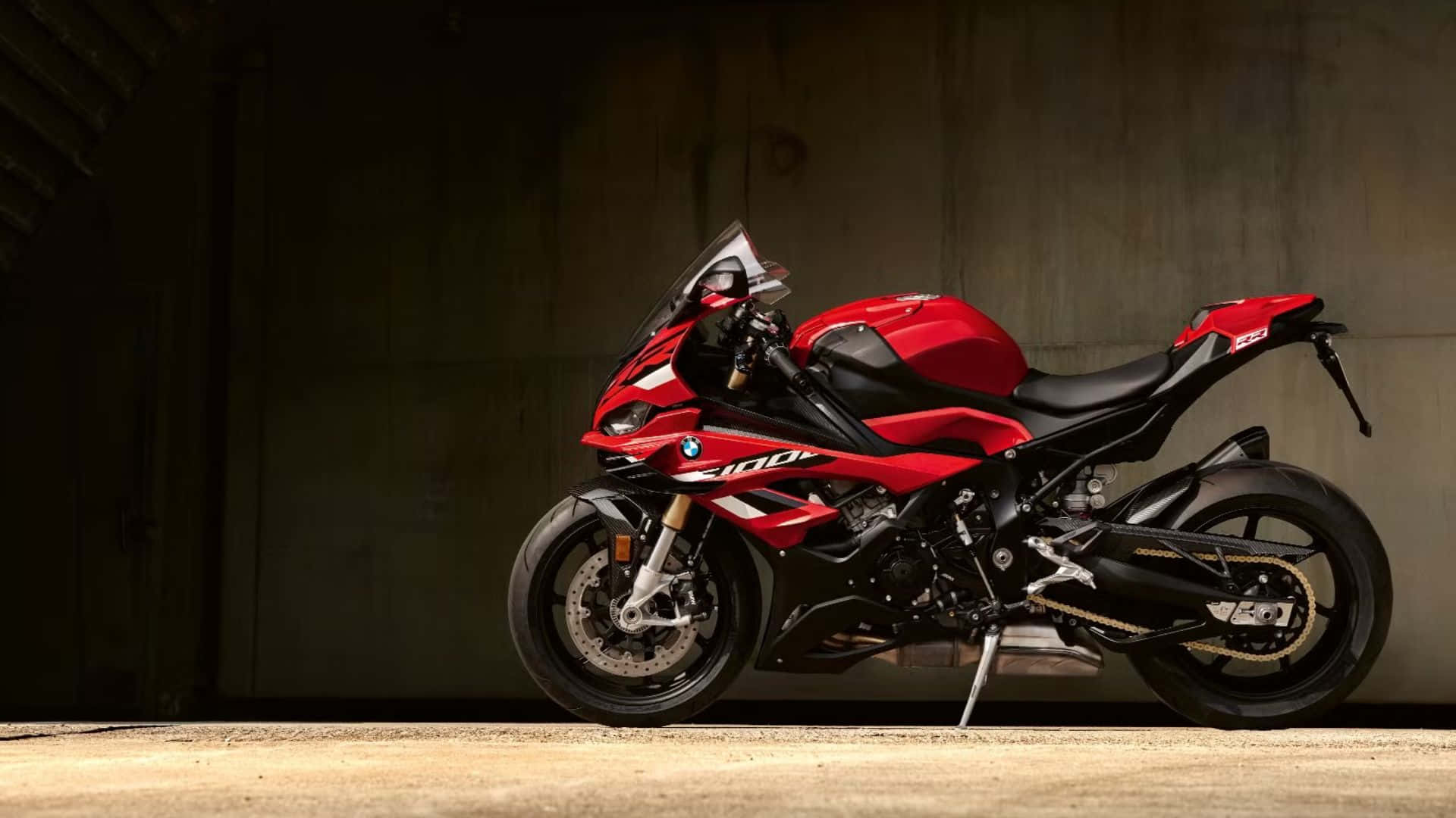 BMW S1000RR, red and black, kickstand, Full HD Desktop Wallpaper