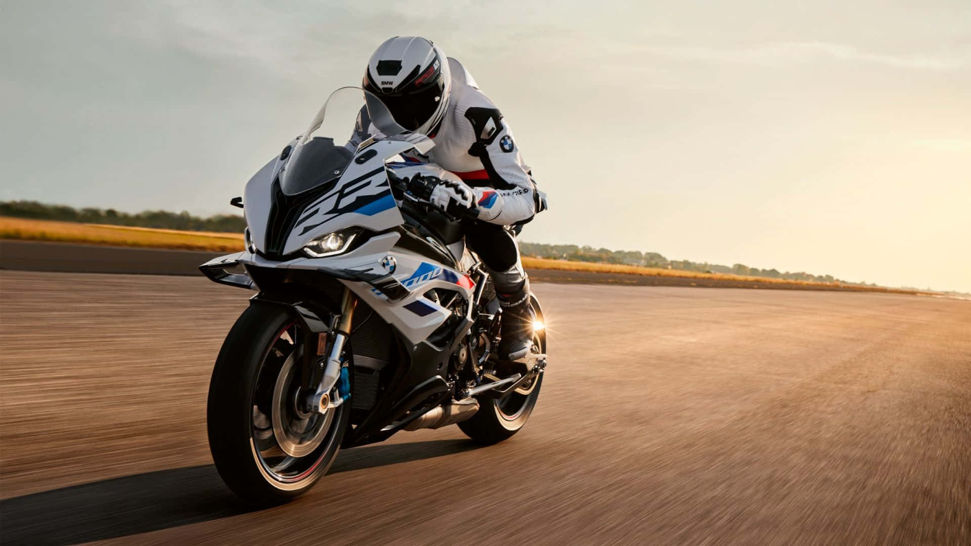 BMW S1000RR, white gear, white blue and black, Full HD Desktop Wallpaper