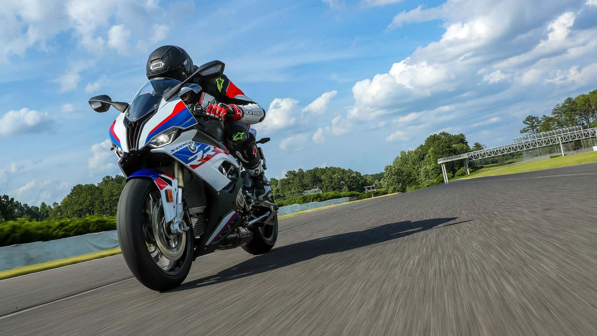 BMW S1000RR, racetrack, sunlit, Full HD Desktop Wallpaper
