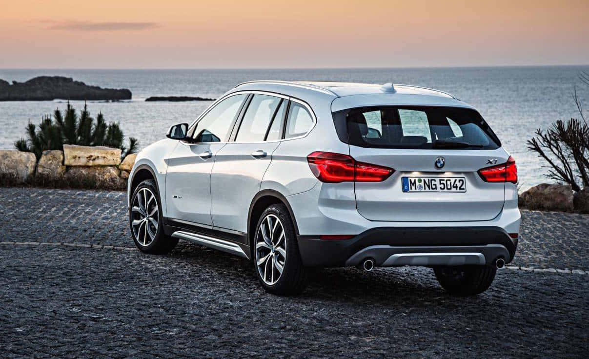 BMW X1, silver, cobblestone path, SD Desktop Wallpaper