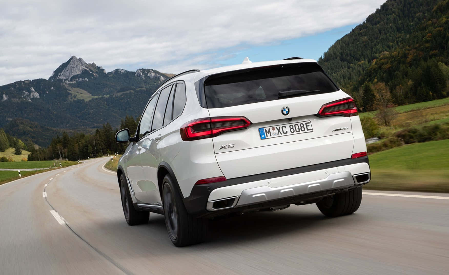 BMW X5, white, winding mountain road, HD Desktop Wallpaper