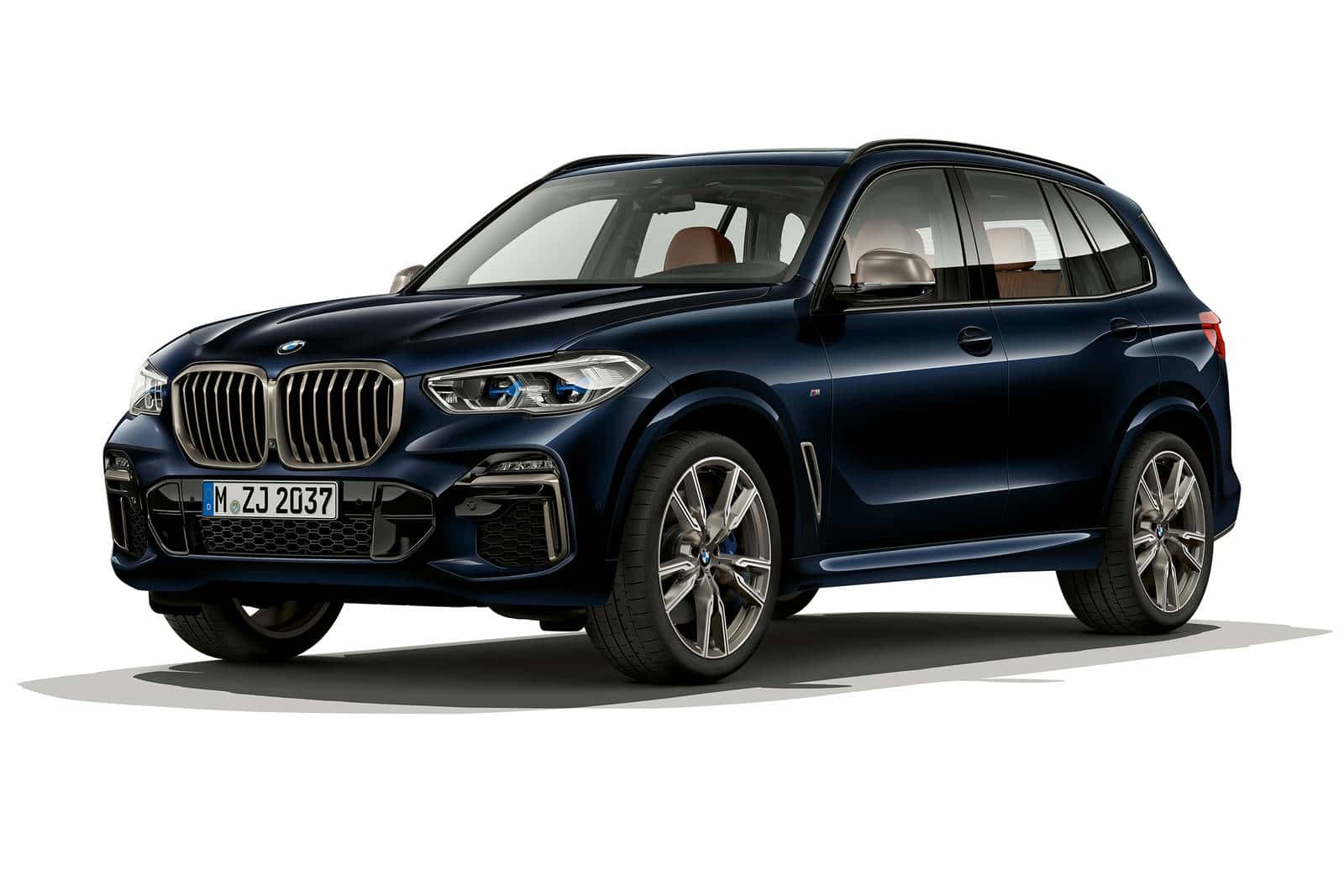 BMW X5, dark blue, studio lighting, HD Desktop Wallpaper