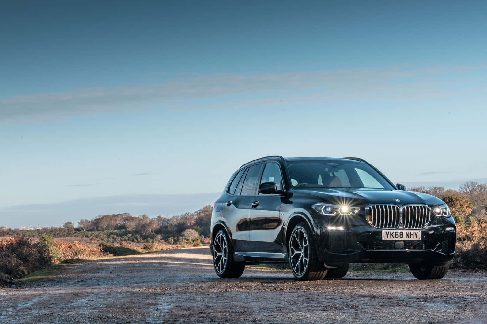 BMW X5, black, gravel road, HD Desktop Wallpaper