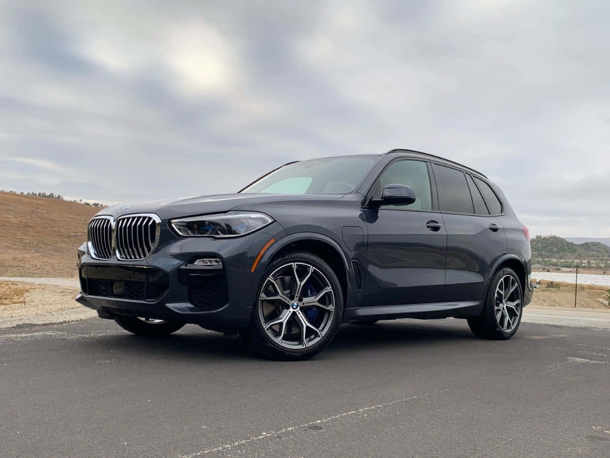BMW X5, dark gray, asphalt, SD Desktop Wallpaper