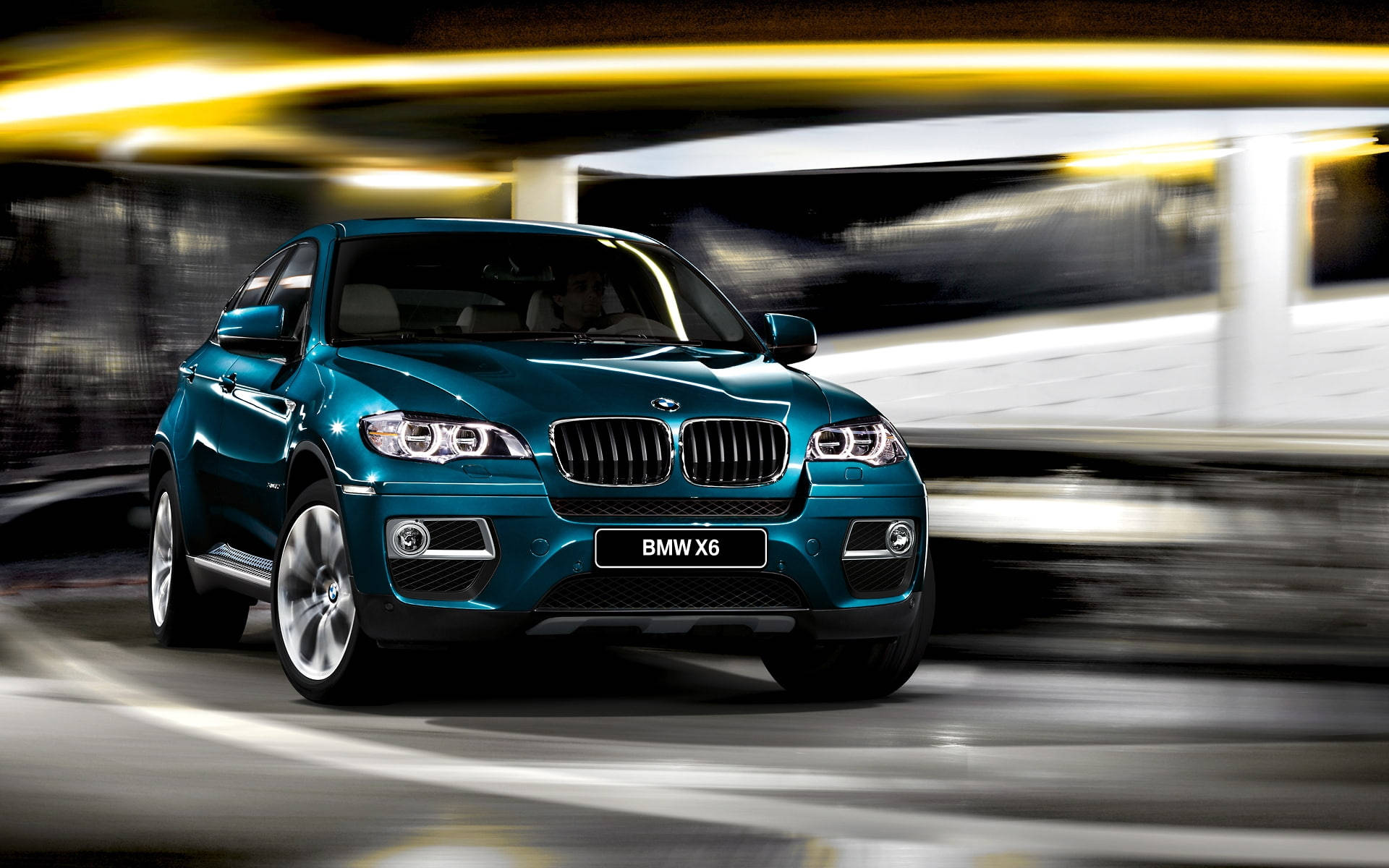 2013 BMW X6 M, teal, tunnel, Full HD Desktop Wallpaper