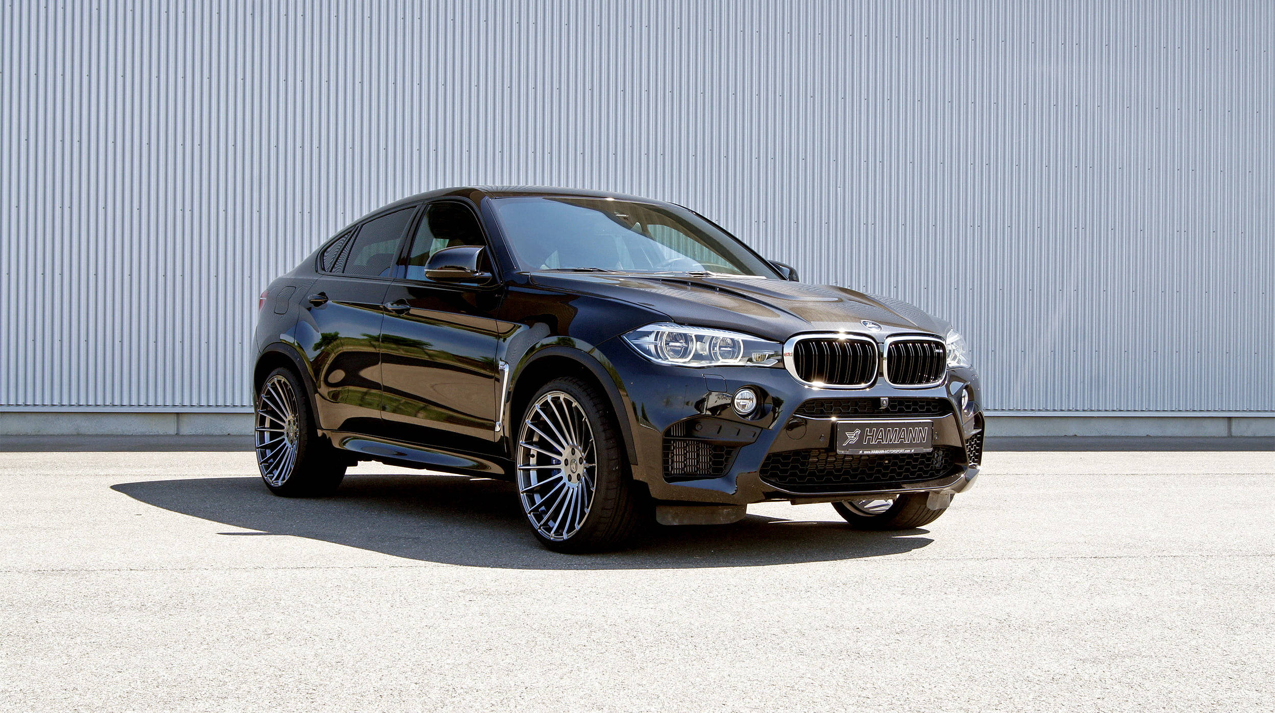 BMW X6 M, black, concrete, Full HD Desktop Wallpaper