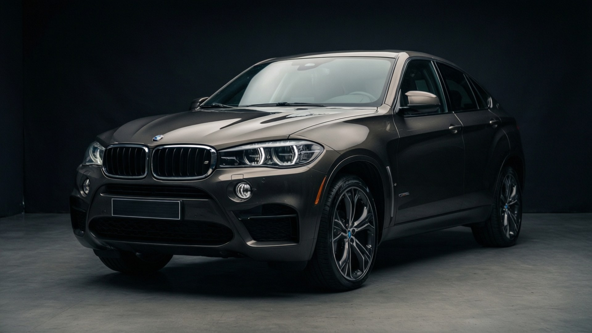 BMW X6, matte gray, minimalist studio, Full HD Desktop Wallpaper