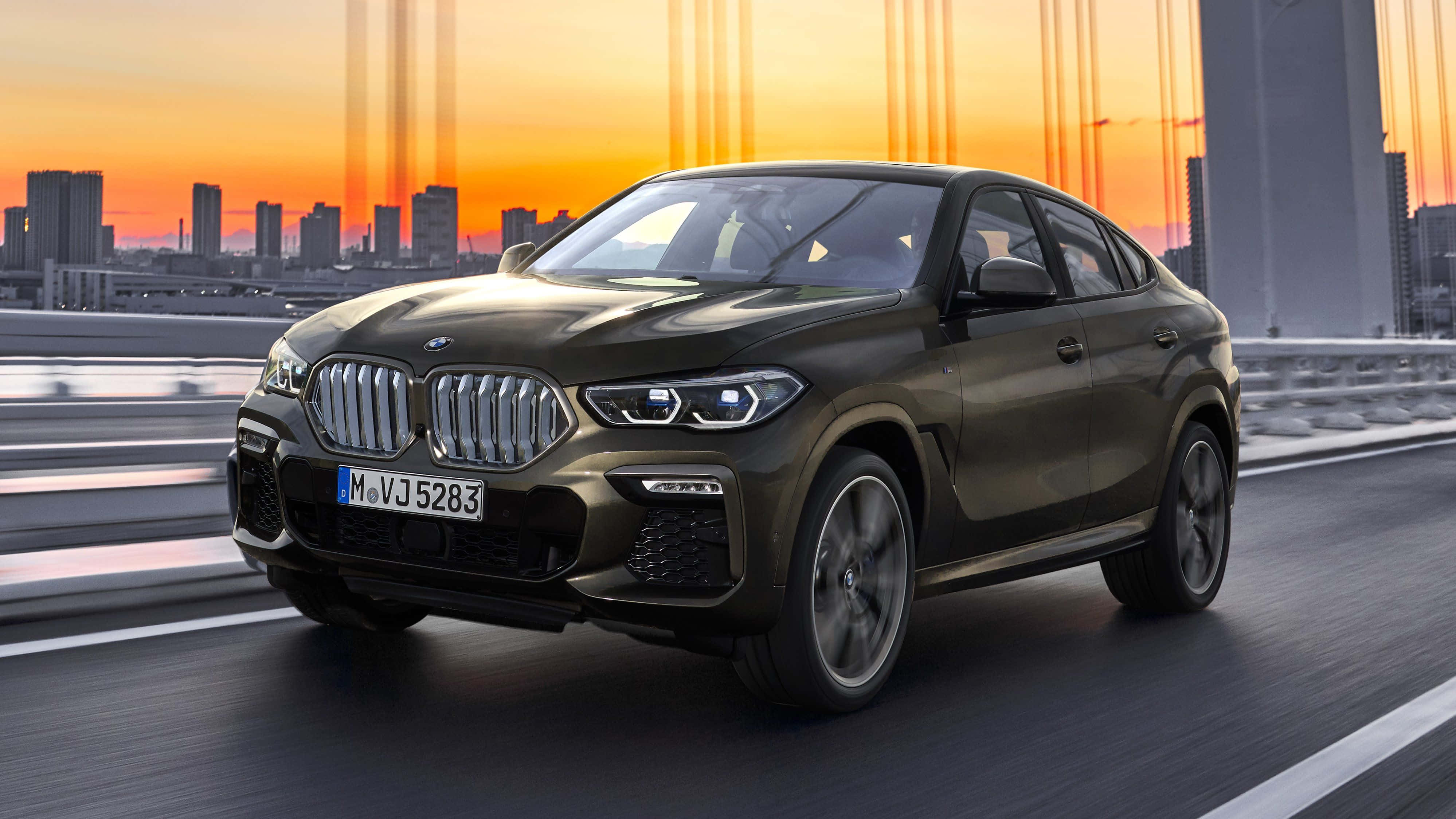BMW X6, dark green, highway, 4K Desktop Wallpaper