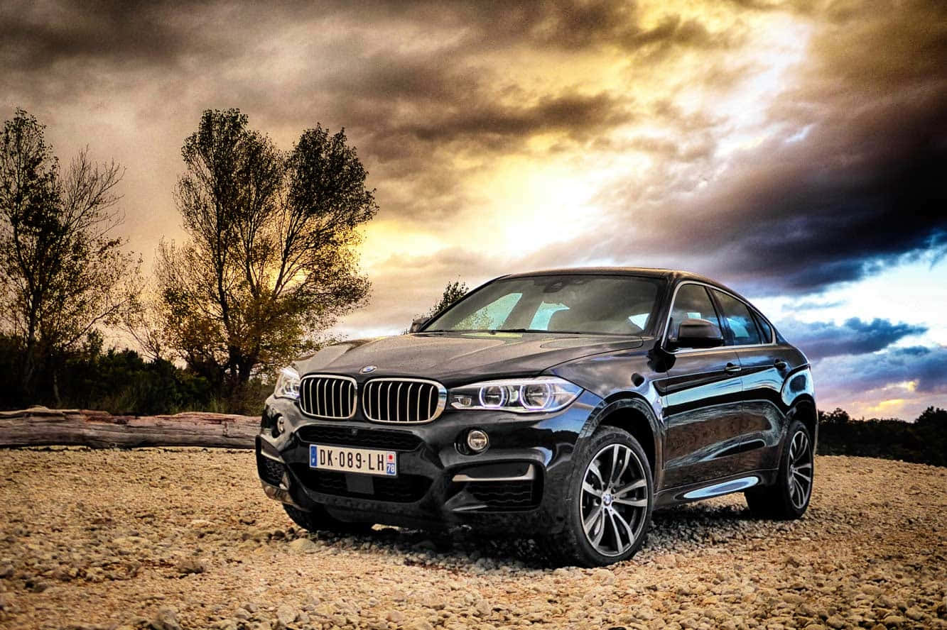 BMW X6, black, gravel field, HD Desktop Wallpaper