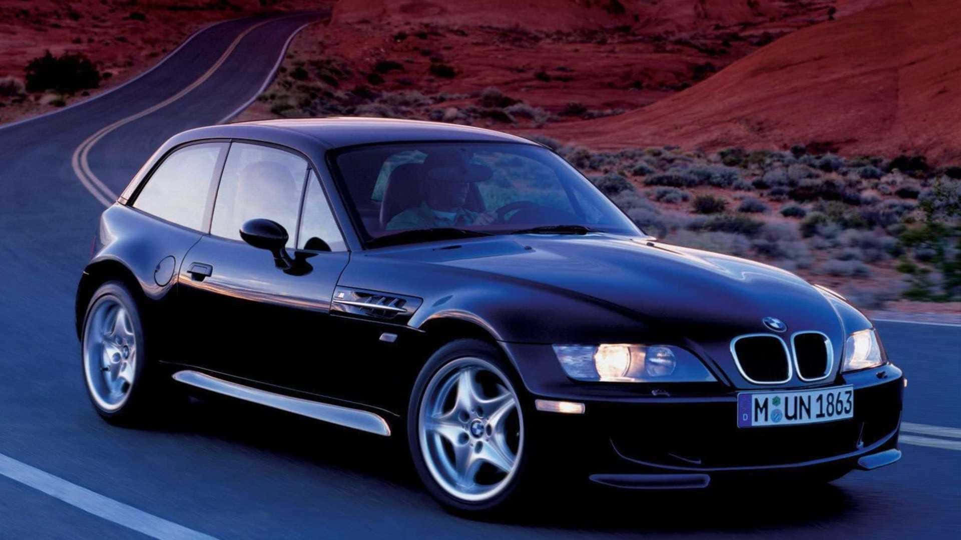 BMW Z3, black, desert road, Full HD Desktop Wallpaper