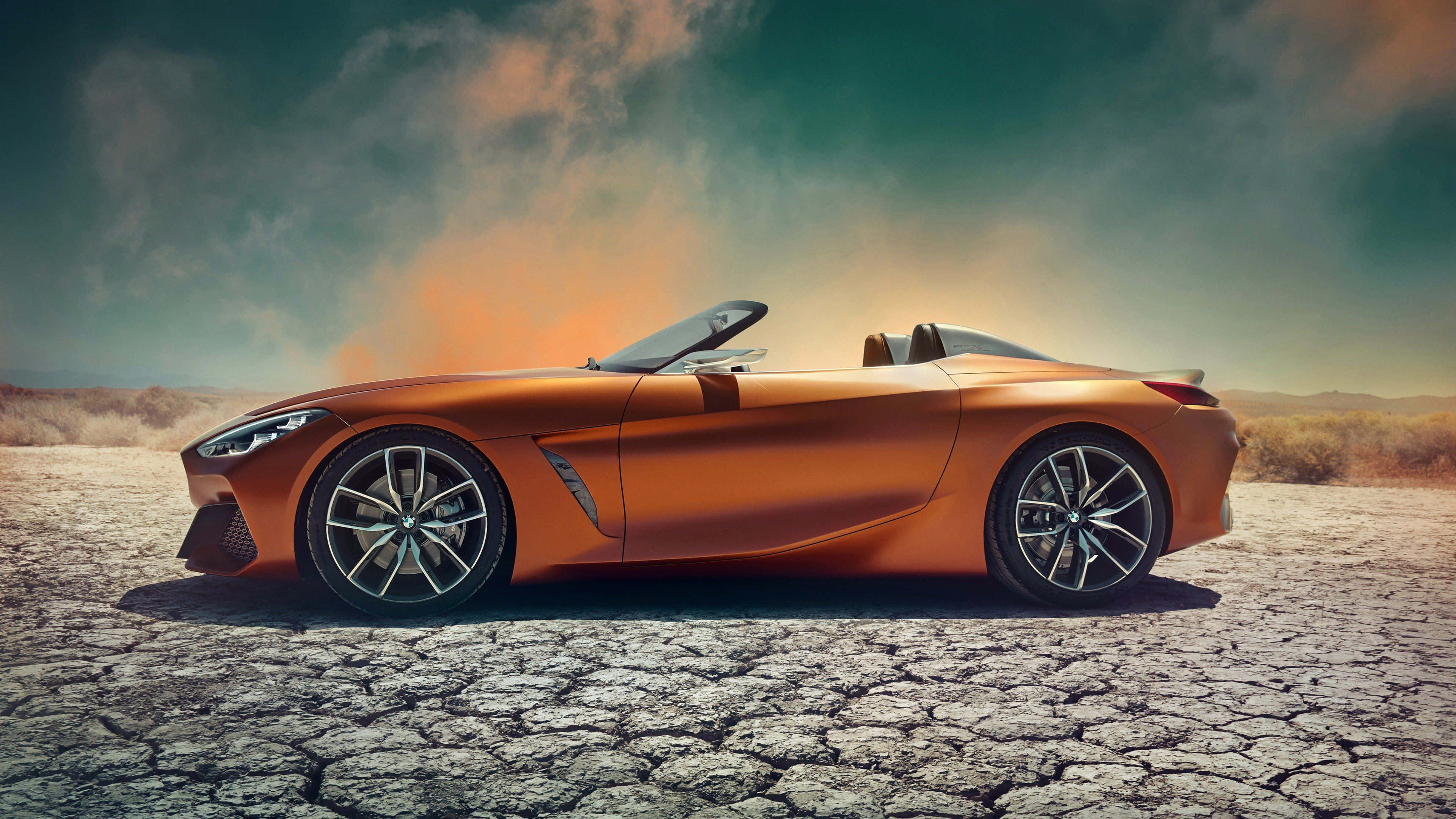 BMW Z4, orange, convertible, 4K Desktop Wallpaper
