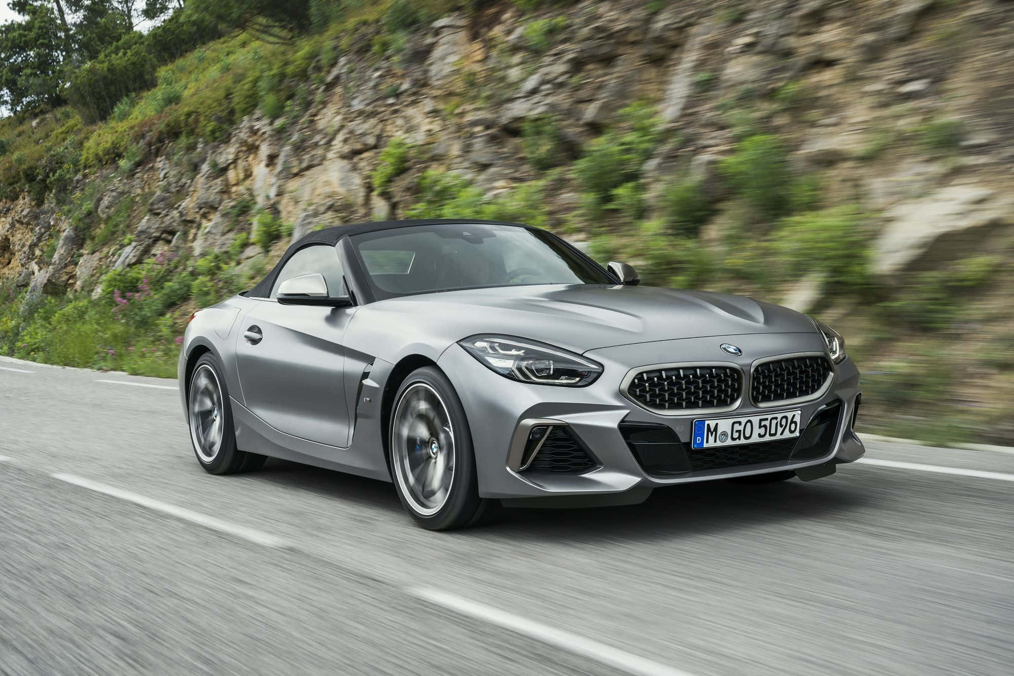 BMW Z4, silver, winding mountain road, Full HD Desktop Wallpaper
