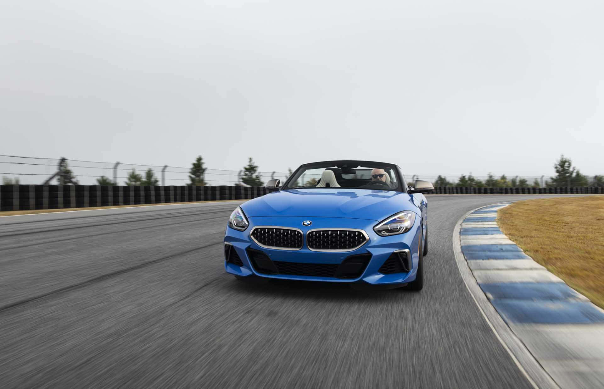 BMW Z4, vibrant blue, convertible, Full HD Desktop Wallpaper