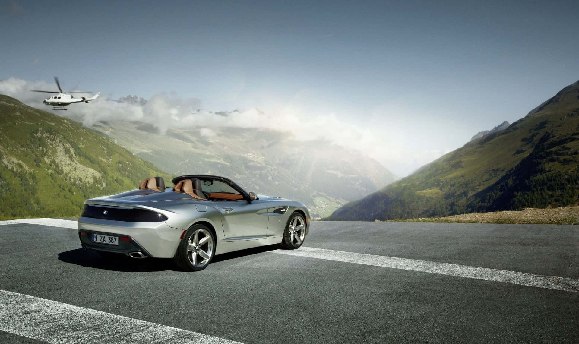 BMW Z4, silver, convertible sports car, Full HD Desktop Wallpaper