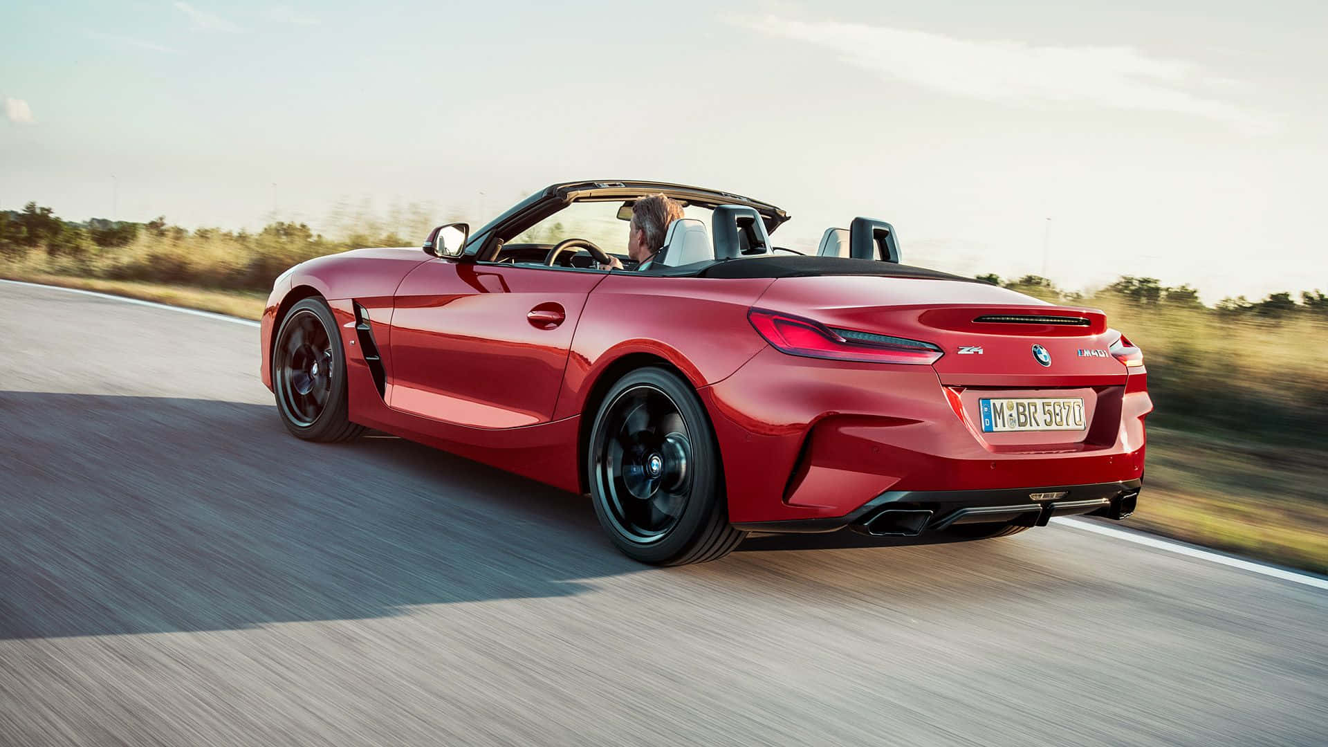 BMW Z4, red, convertible, Full HD Desktop Wallpaper