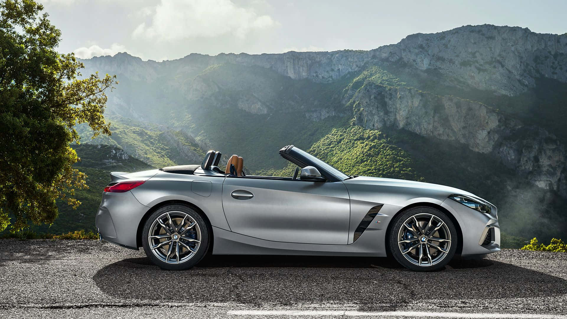 BMW Z4, silver, convertible, Full HD Desktop Wallpaper