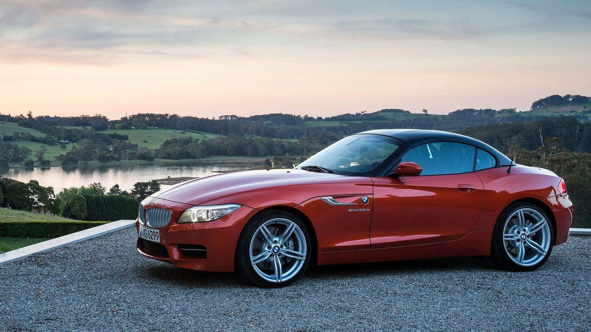 BMW Z4, red, sunset, Full HD Desktop Wallpaper