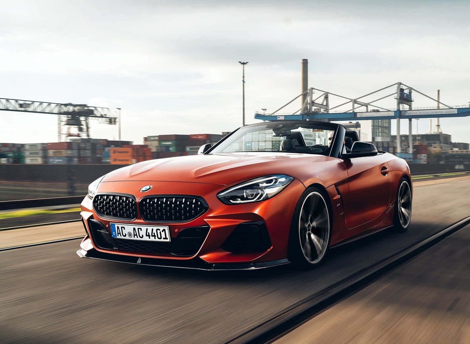 BMW Z4, orange, convertible, HD Desktop Wallpaper