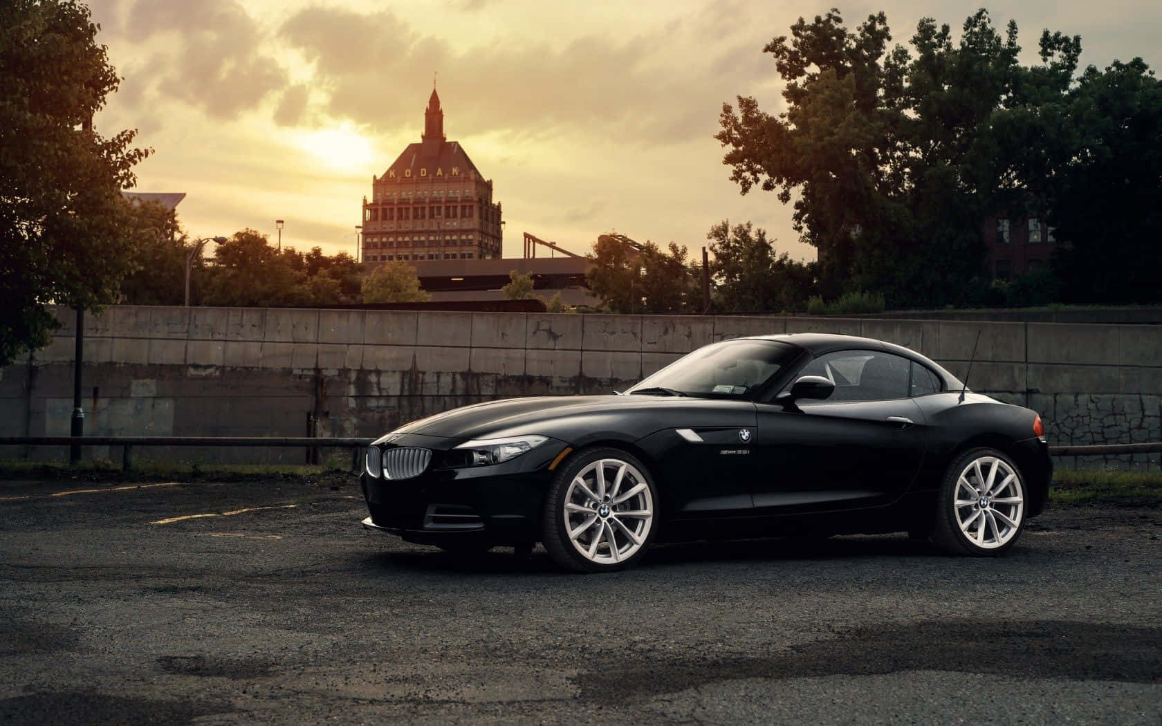BMW Z4, black, sunset, HD Desktop Wallpaper