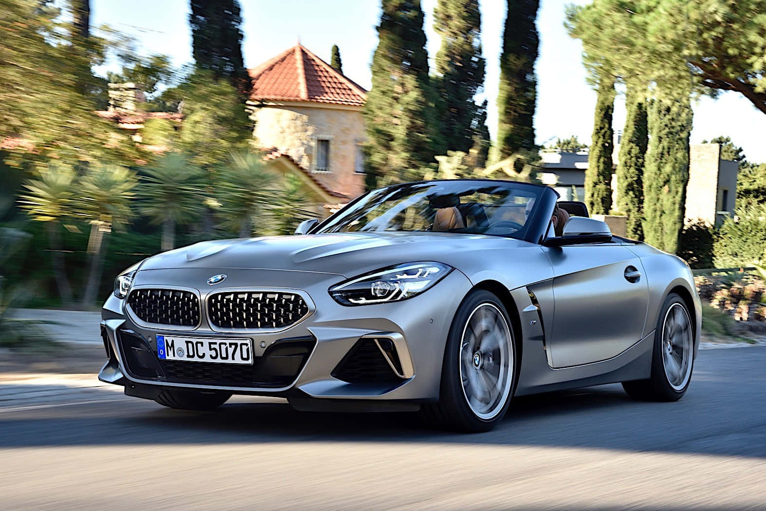 BMW Z4, silver, convertible, HD Desktop Wallpaper