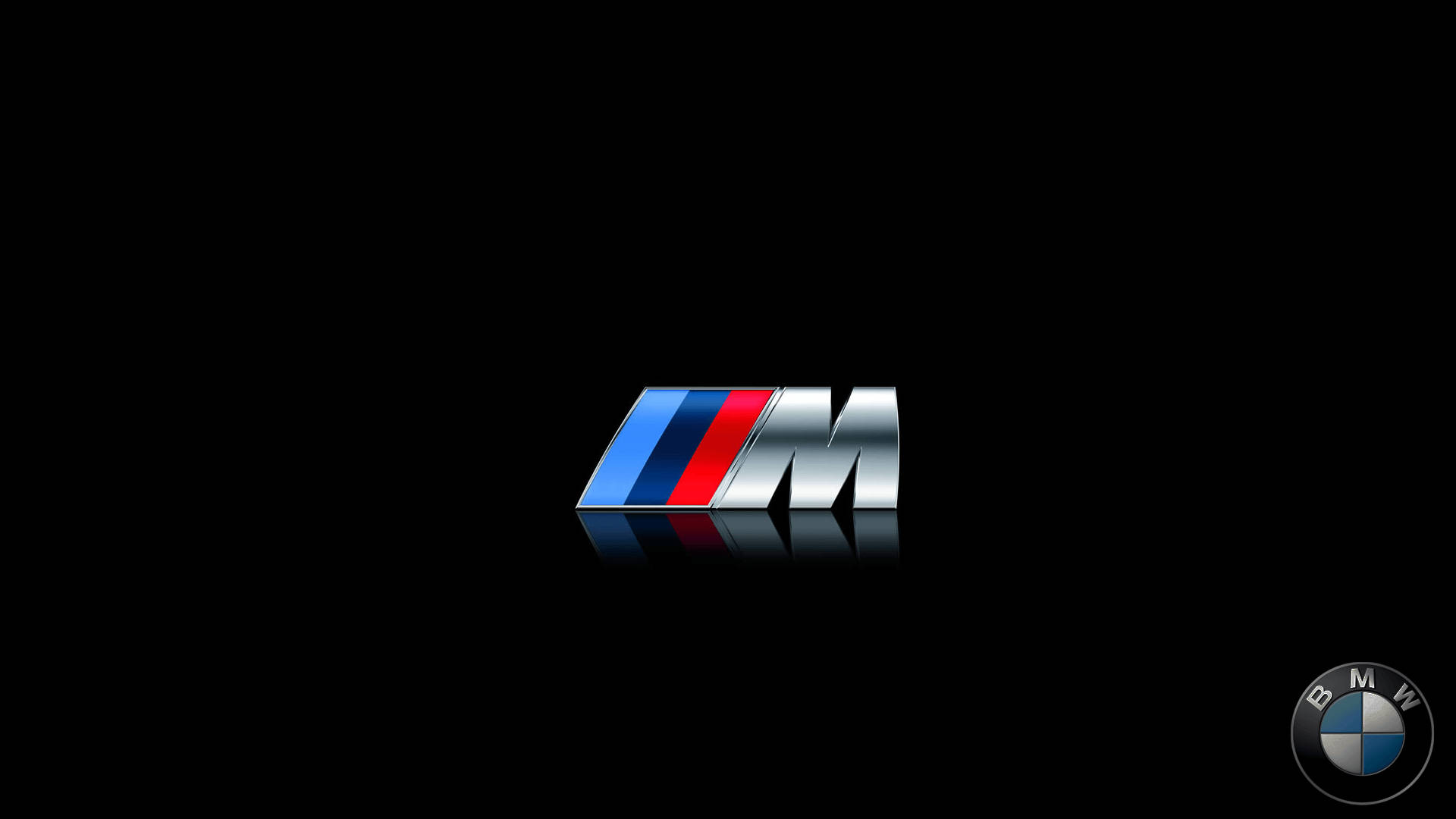 BMW M, blue red and silver stripes, black background, Full HD Desktop Wallpaper