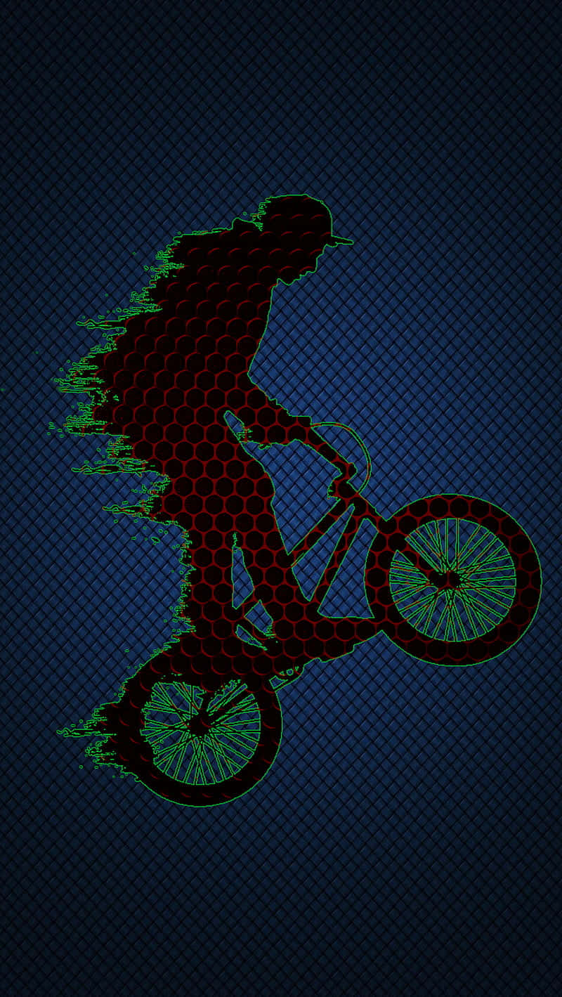 glitchy silhouette, cyclist on a bike, hexagonal texture, HD Phone Wallpaper