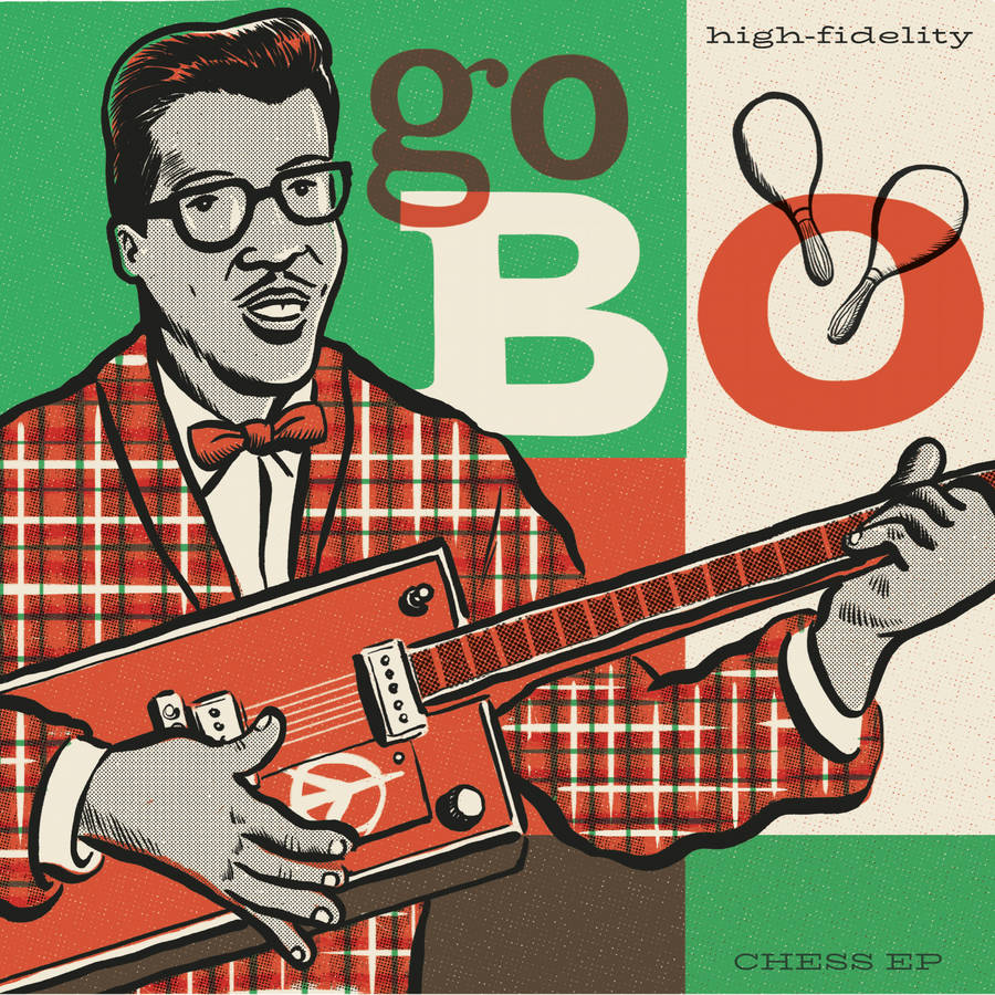 Bo Diddley, red electric guitar, plaid suit, SD Desktop Wallpaper