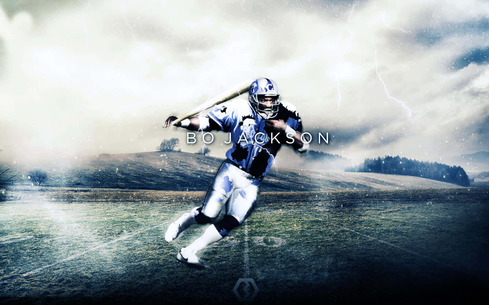 Bo Jackson, blue and white uniform, baseball player, HD Desktop Wallpaper