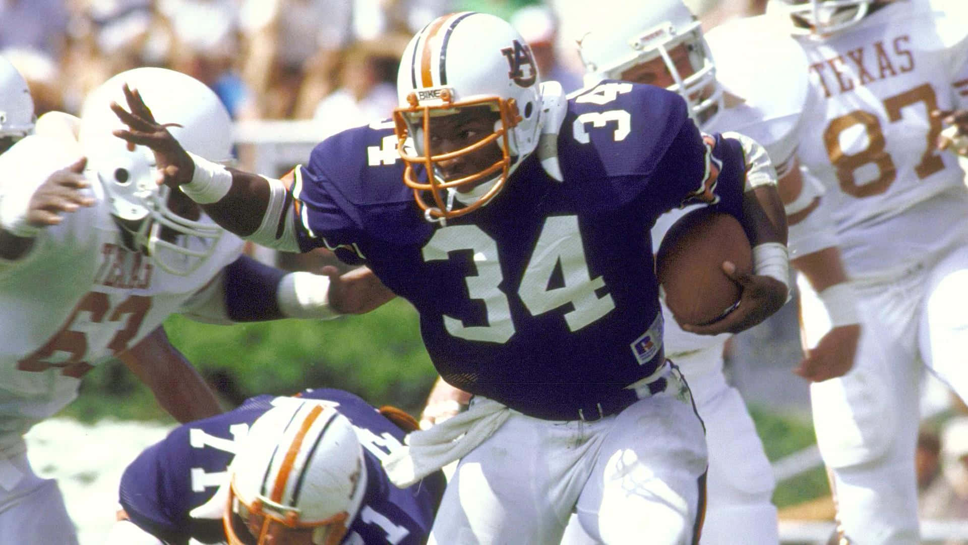 Bo Jackson, purple and white uniform, sunlit field, Full HD Desktop Wallpaper