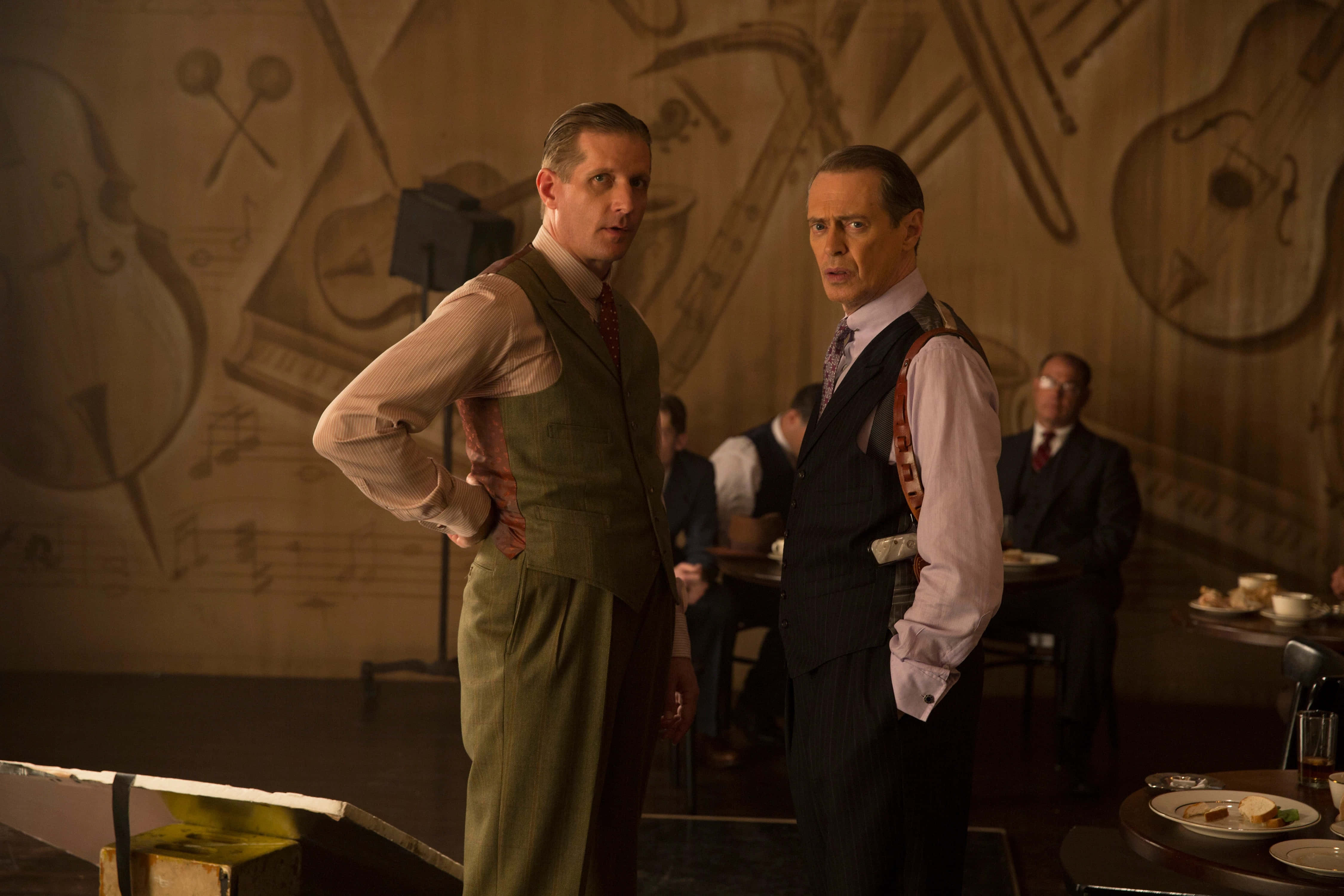 Boardwalk Empire, vintage vests, dimly lit jazz club, 4K Desktop Wallpaper
