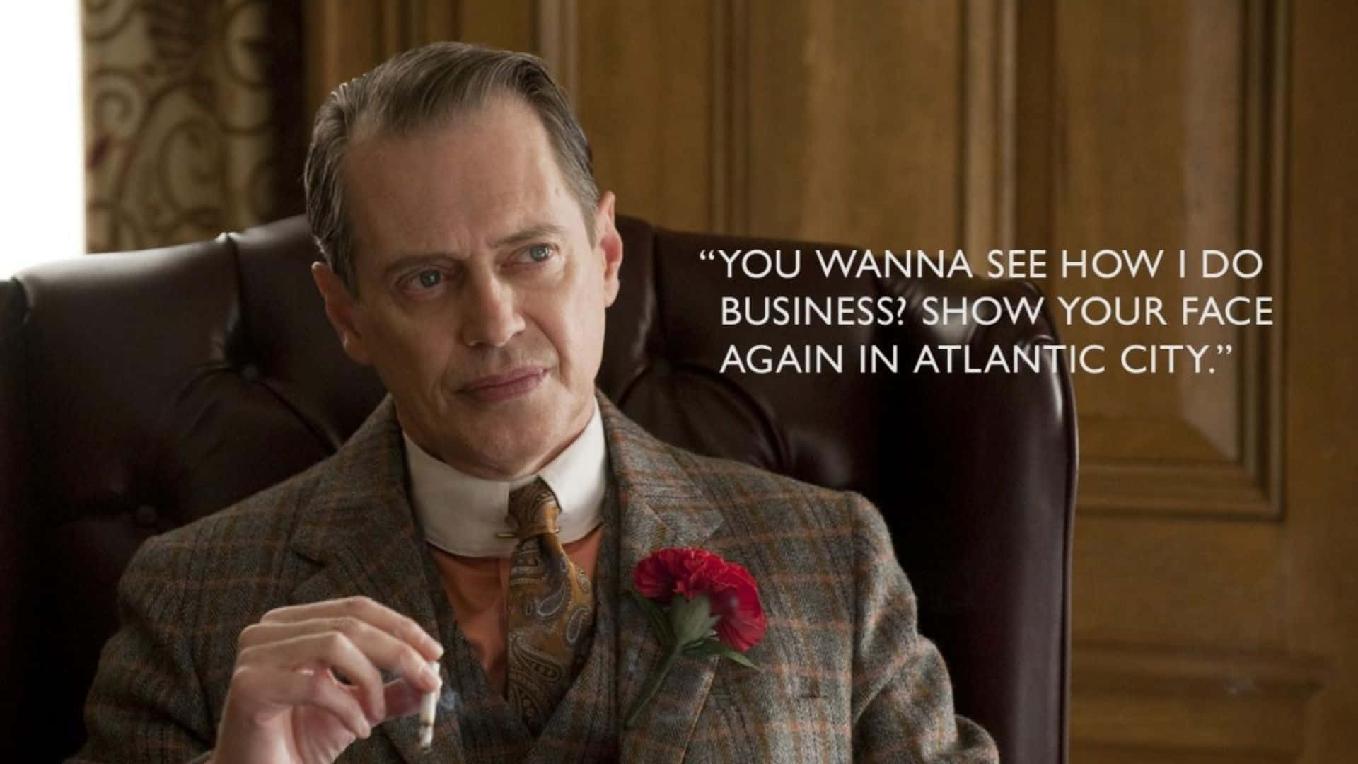 Boardwalk Empire, plaid suit, red carnation, Full HD Desktop Wallpaper